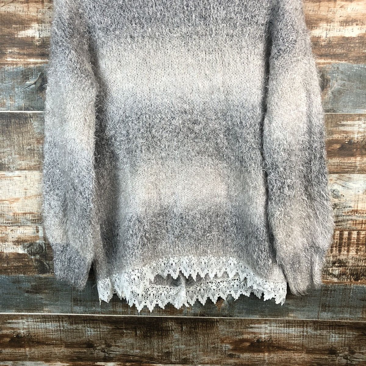 Vintage DL Ciqueto Ikka Gray shaggy fur Cardigan Knitwear #C531 Size L / US 10 / IT 46 - 13 Thumbnail