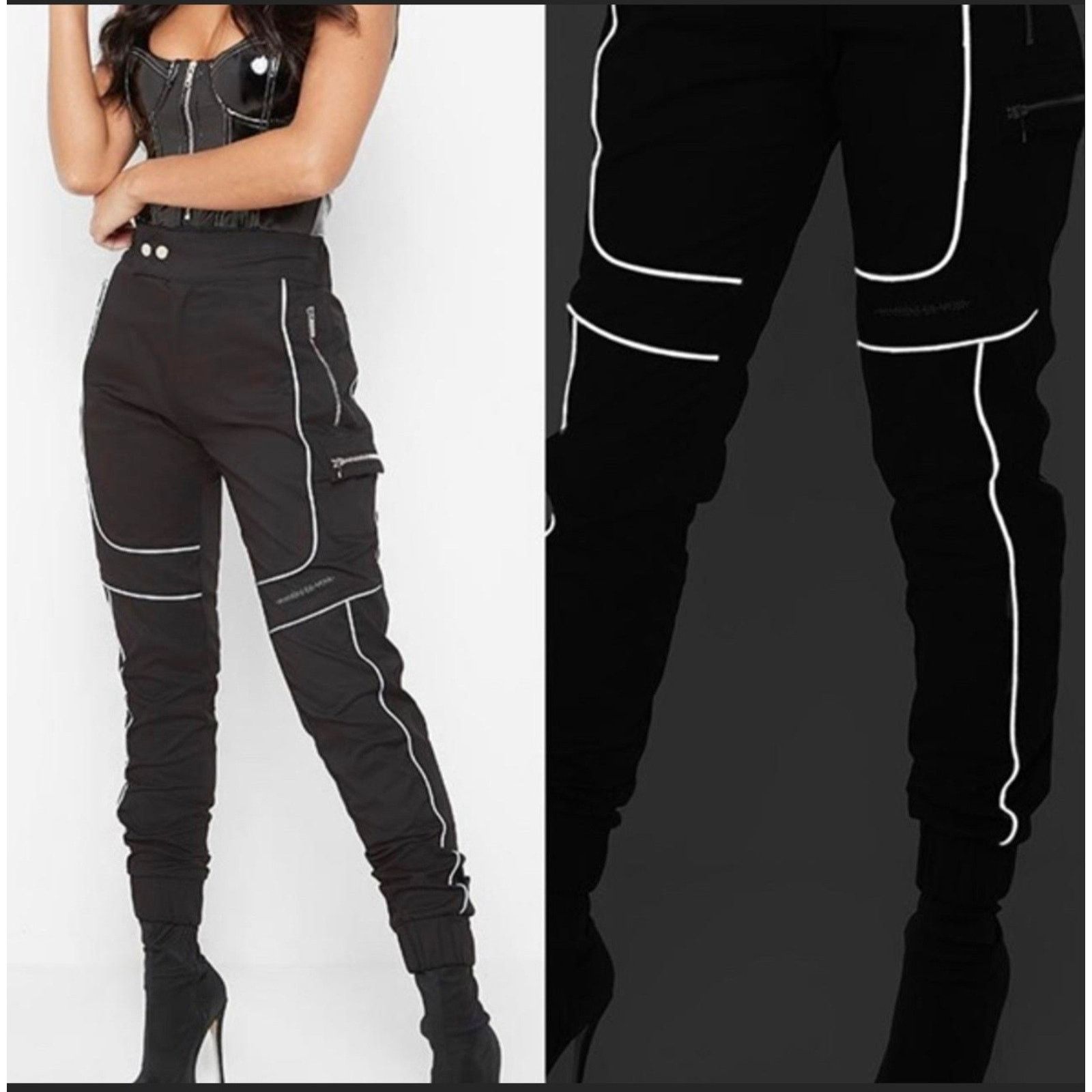 Maniere De Vior Maniere De Voir Cargo Pants Women’s Black Grunge Cotton 10 Size 32" / US 10 / IT 46 - 1 Thumbnail