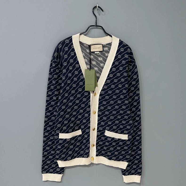 Gucci Gucci Double g jacquart full-print cardigan coat 2506-Nexta Size XS / US 0-2 / IT 36-38 - 1 Thumbnail