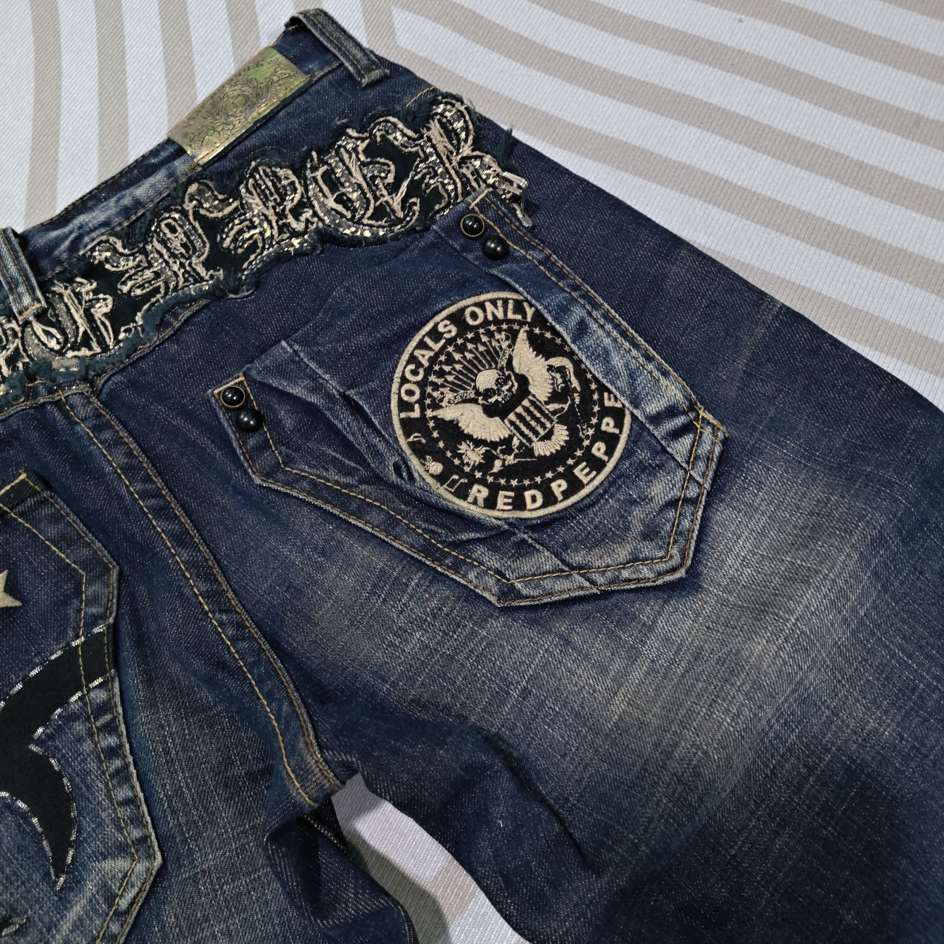 Hysteric Glamour FLARE RED PEPPER JEANS japanese tribe embroidery back gothic Size US 30 / EU 46 - 17 Thumbnail