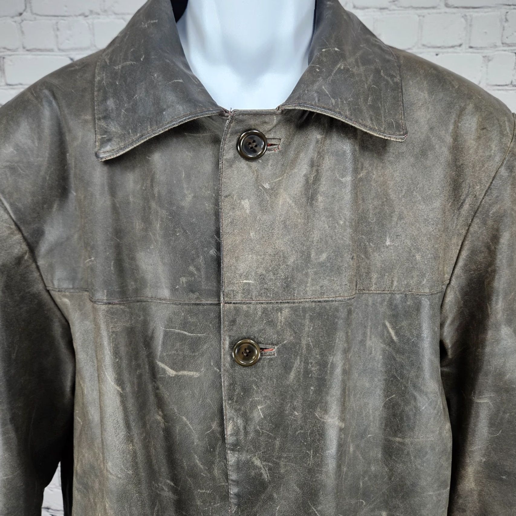 Vera Pelle Vera Pelle Leather Jacket Brown Button Pocket Lined 52 US 42 Men Vintage Italy Overcoat Casual Workwear Jacket Coat Mens Size US L / EU 52-54 / 3 - 5 Thumbnail