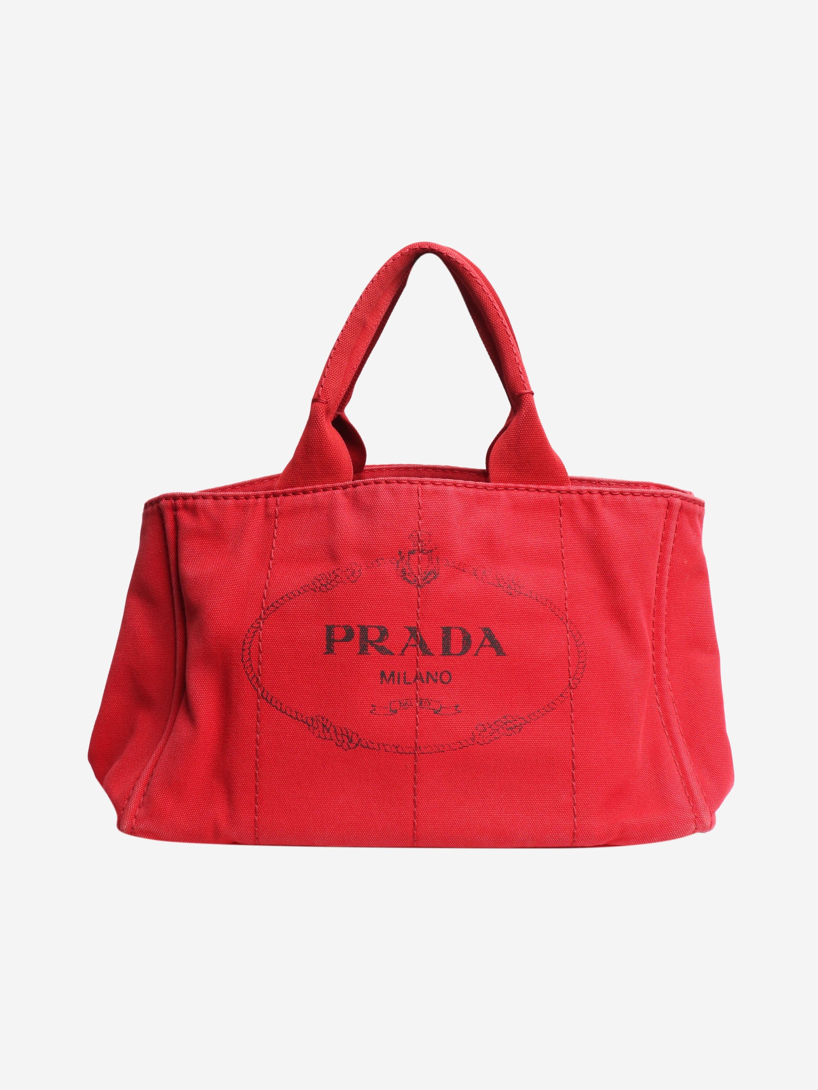 Prada Red Canapa canvas tote bag Size ONE SIZE - 1 Thumbnail