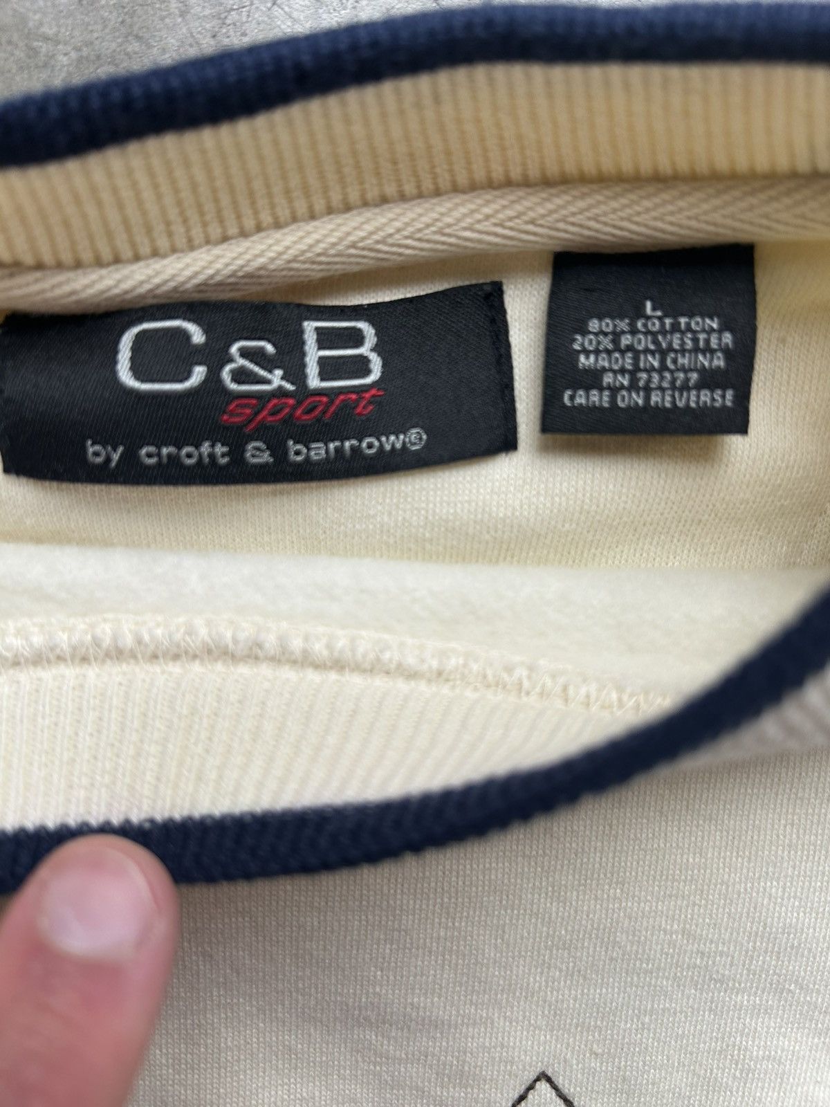 Croft & Barrow × Vintage Vintage 90s/Y2K C&B Cream Golf Sweater Size US L / EU 52-54 / 3 - 3 Thumbnail