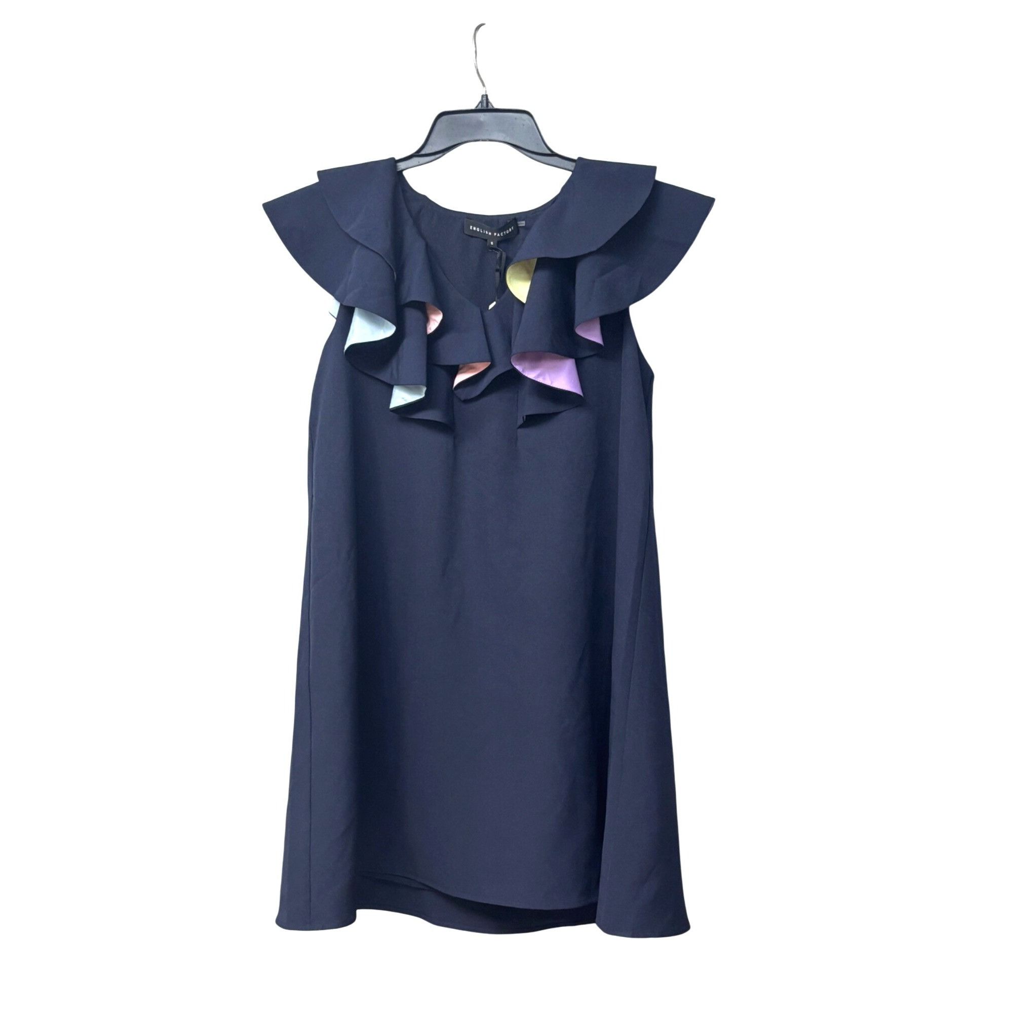 English Factory English Factory Multicolor Lined Ruffle Shift Dress, Navy, S Size S / US 4 / IT 40 - 5 Thumbnail
