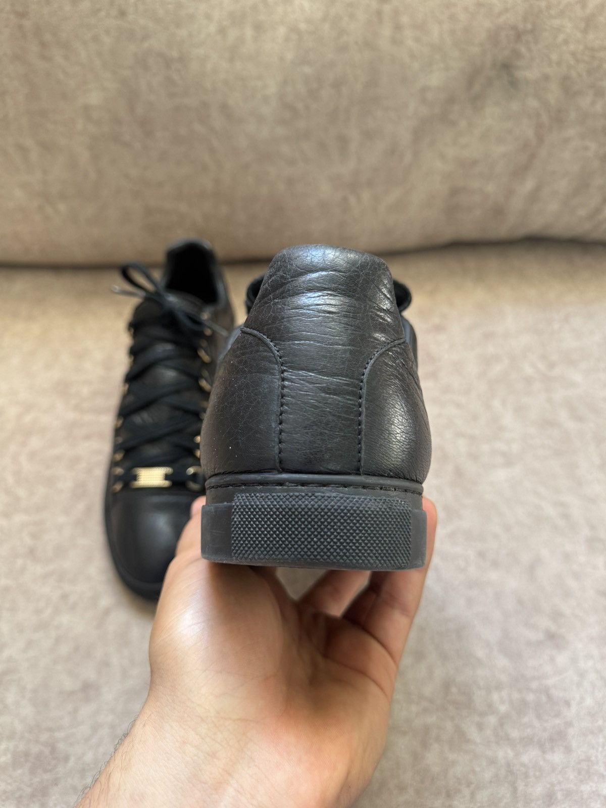 Balenciaga Balenciaga Arena Black Leather Gold Hardware Low-top Size US 9 / EU 42 - 10 Thumbnail