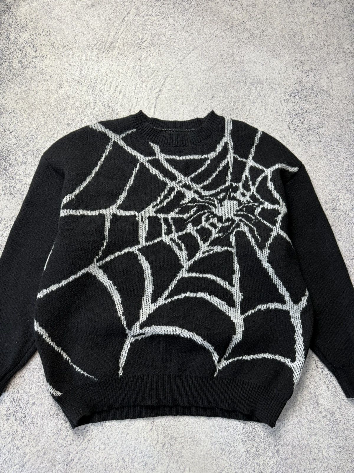 Japanese Brand Vintage Spider Web Knit Sweater Warm Pullover Jacquard Size US XL / EU 56 / 4 - 3 Thumbnail