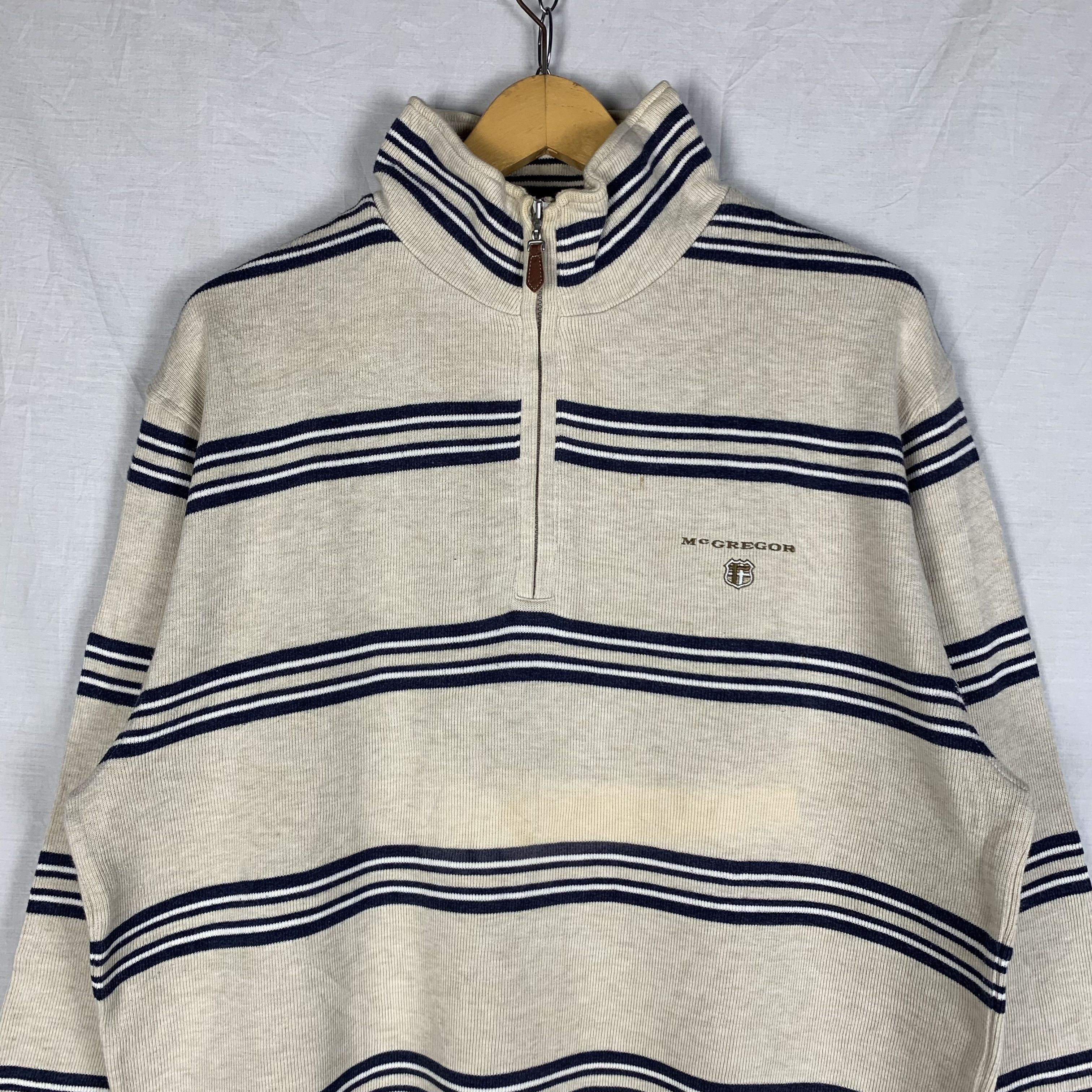 McGregor Vintage McGregor Stripped Halfzip Sweatshirt Sweater Size US L / EU 52-54 / 3 - 2 Thumbnail
