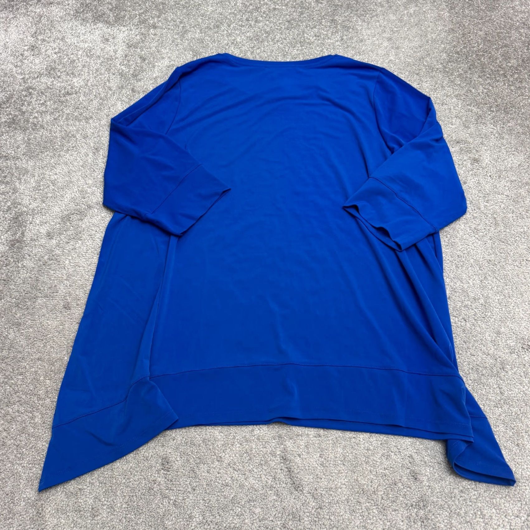Calvin Klein Calvin Klein Collection Blouse Womens Plus 1X Royal Blue Long Sleeve Tunic Shirt NWT Size XL / US 12-14 / IT 48-50 - 2 Thumbnail