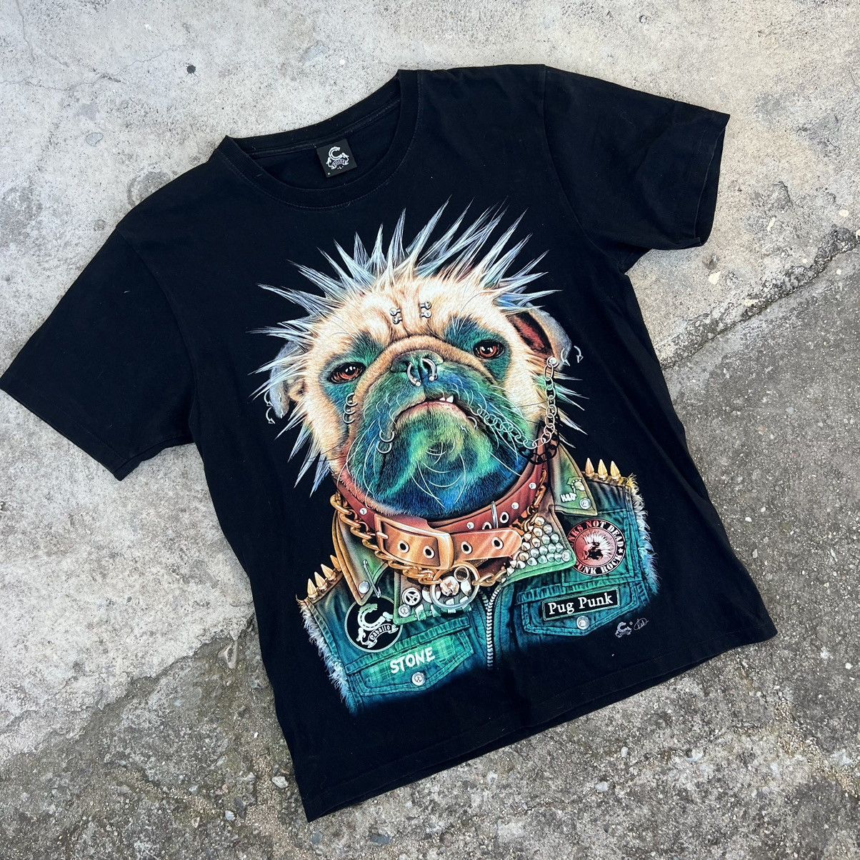 Band Tees × Hook-Ups × Japanese Brand 90’s Vintage Dog T Shirt Metal Piercing Y2K Size US XL / EU 56 / 4 - 2 Thumbnail