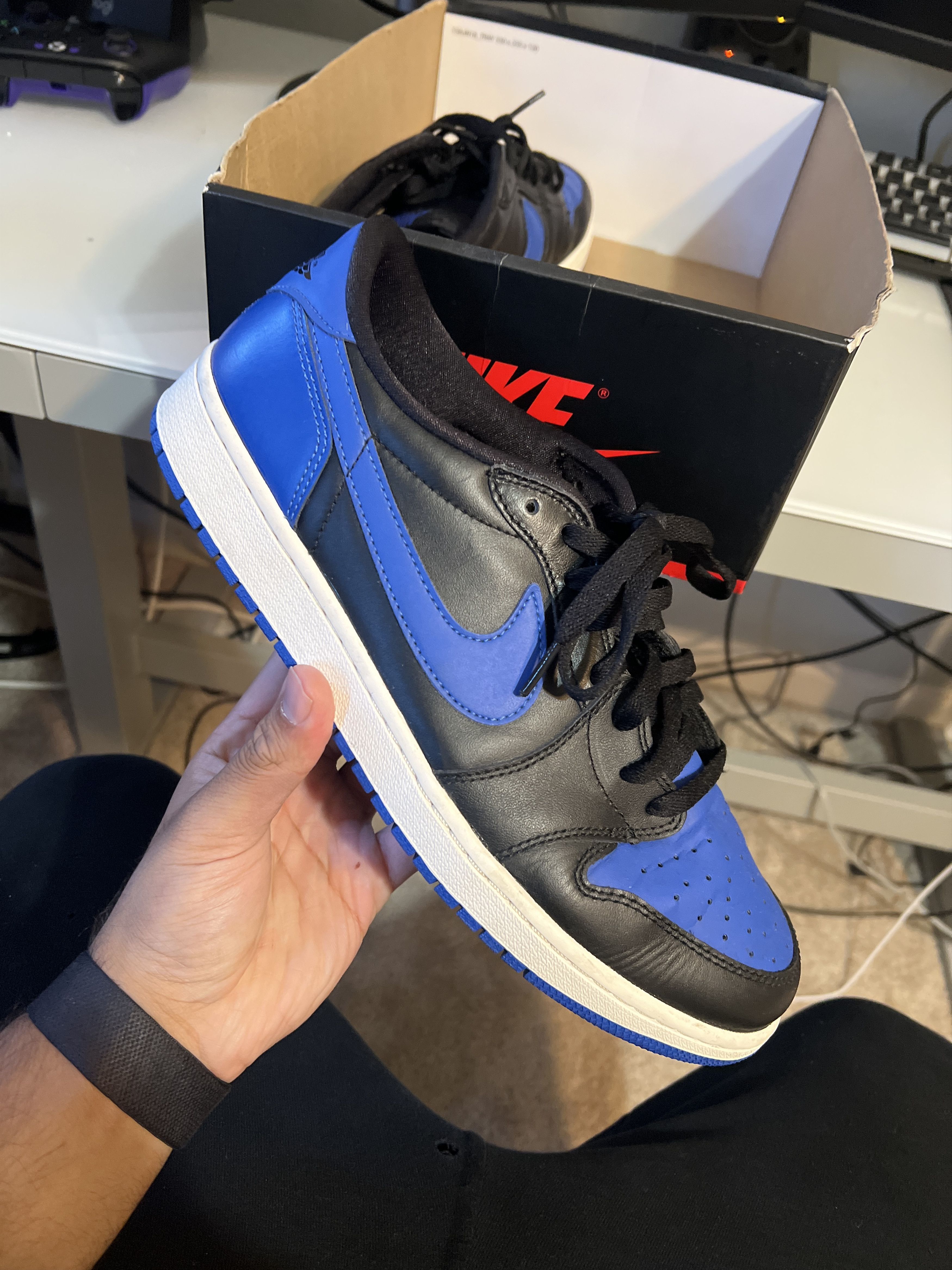 Nike Jordan 1 Retro Low Royal Blue OG Size US 12 / EU 45 - 2 Thumbnail
