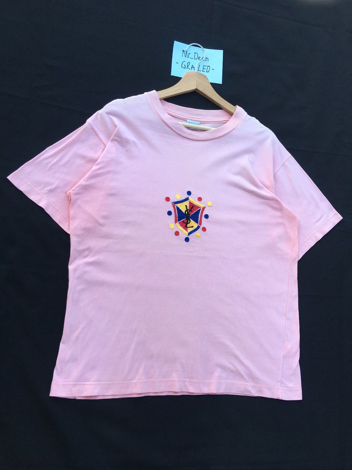 Yves Saint Laurent Rare Vintage Yves Saint Laurent Embroidered Logo Tshirt Size US M / EU 48-50 / 2 - 3 Thumbnail