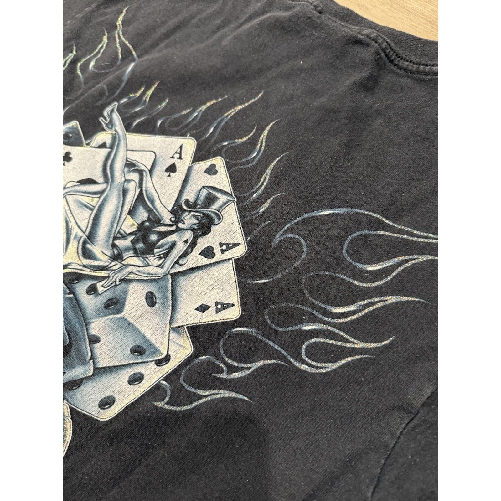 Vintage Vintage Bullhead Cards Sick Graphic Y2K Dice Flames Tee Size US S / EU 44-46 / 1 - 8 Thumbnail