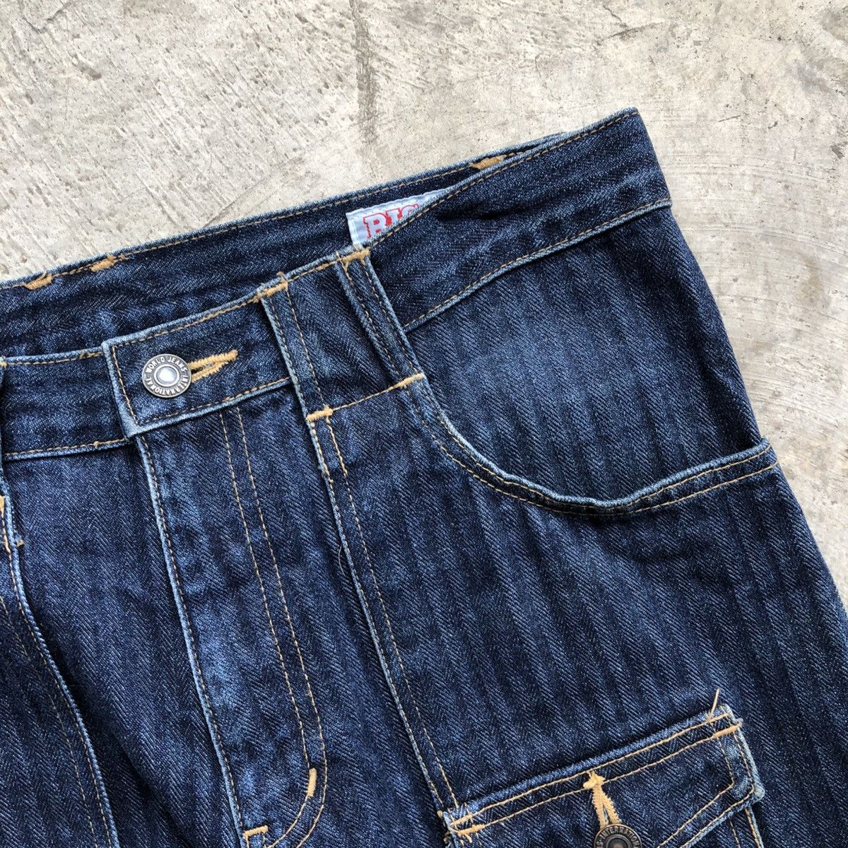 Other BISON Japanese Hickory Stripe Flared Jeans Size US 30 / EU 46 - 9 Thumbnail