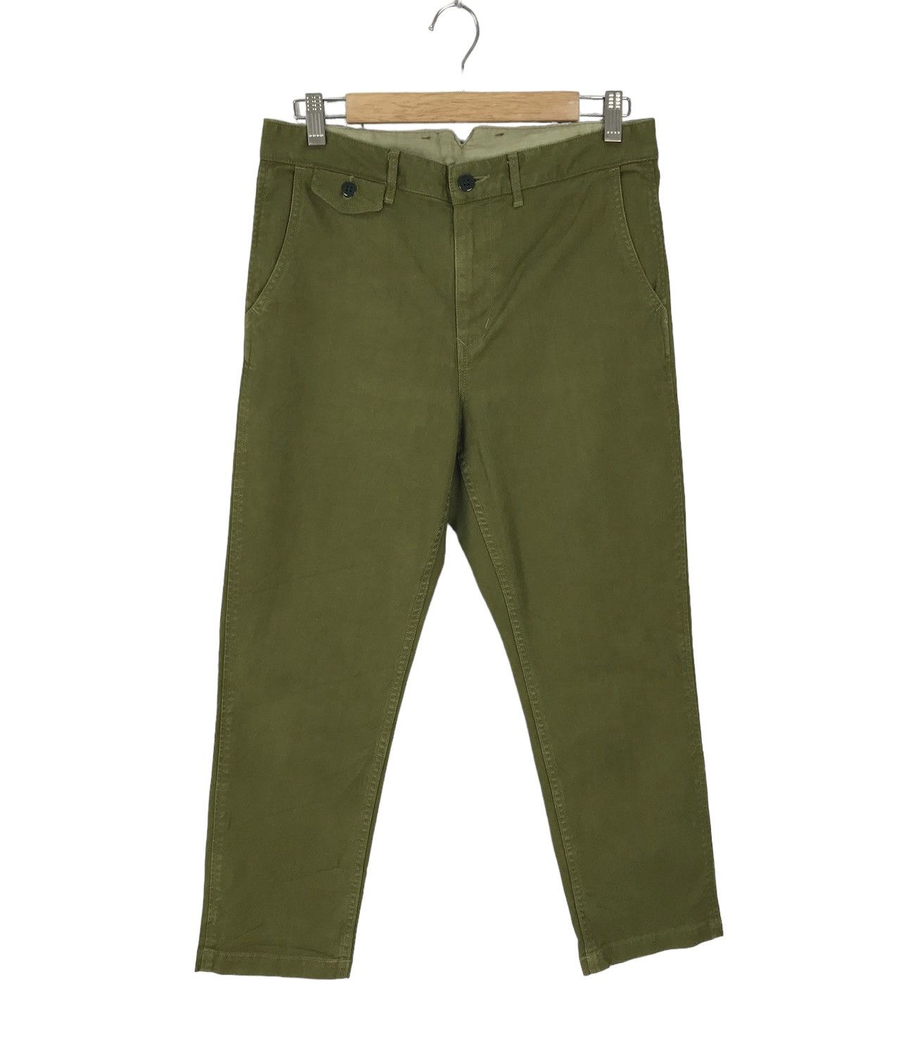 Hysteric Glamour Japanese Brand DMG Buckle Back Olive Green Army Trouser Size US 31 - 1 Thumbnail