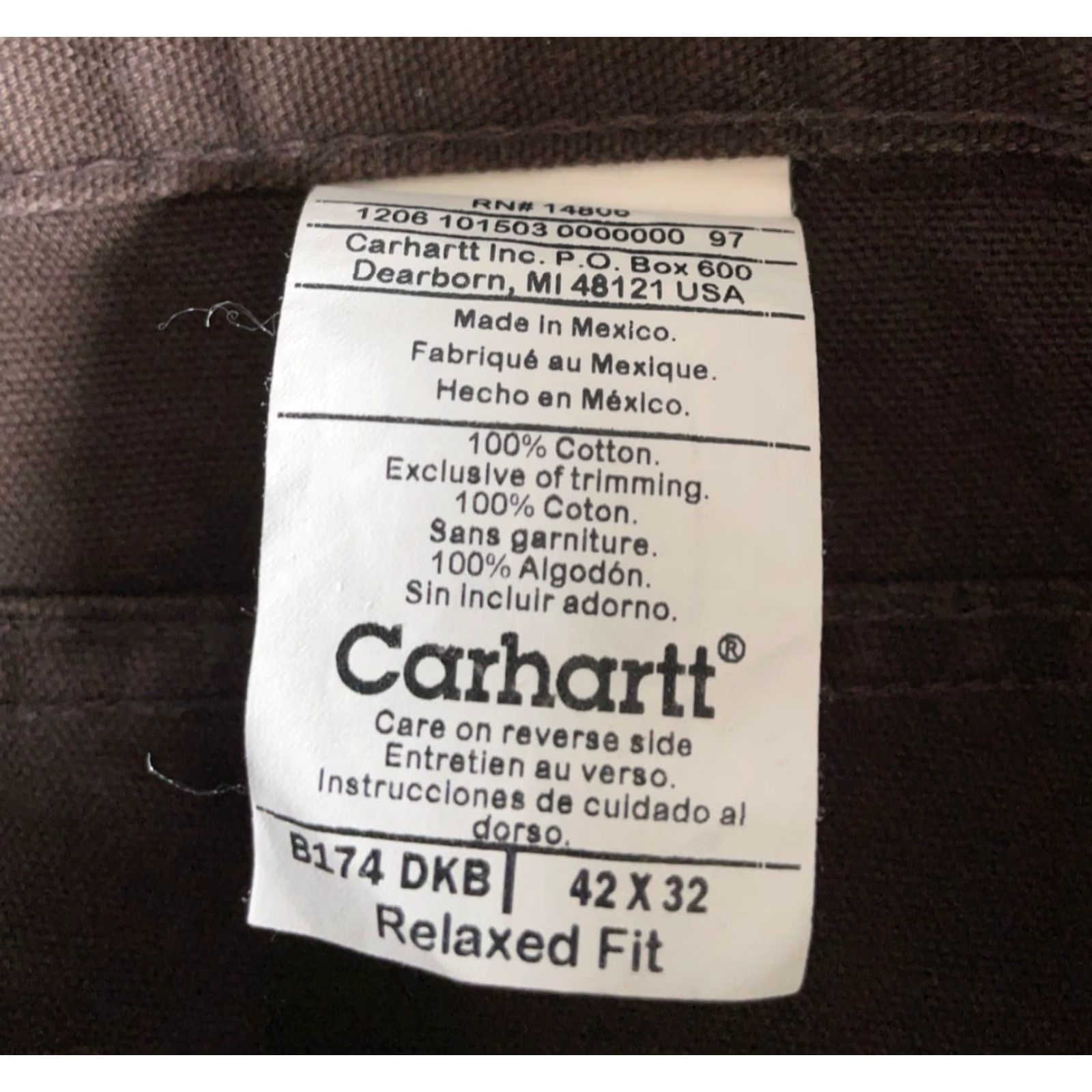 Carhartt Carhartt Pants Carpenter Regular 42 x 32 Brown Canvas Workwear Mens, 40 x 30 Inseam, 100% Cotton, Relaxed Fit, B174 DKB, Vintage No Size US 40 / EU 56 - 3 Thumbnail