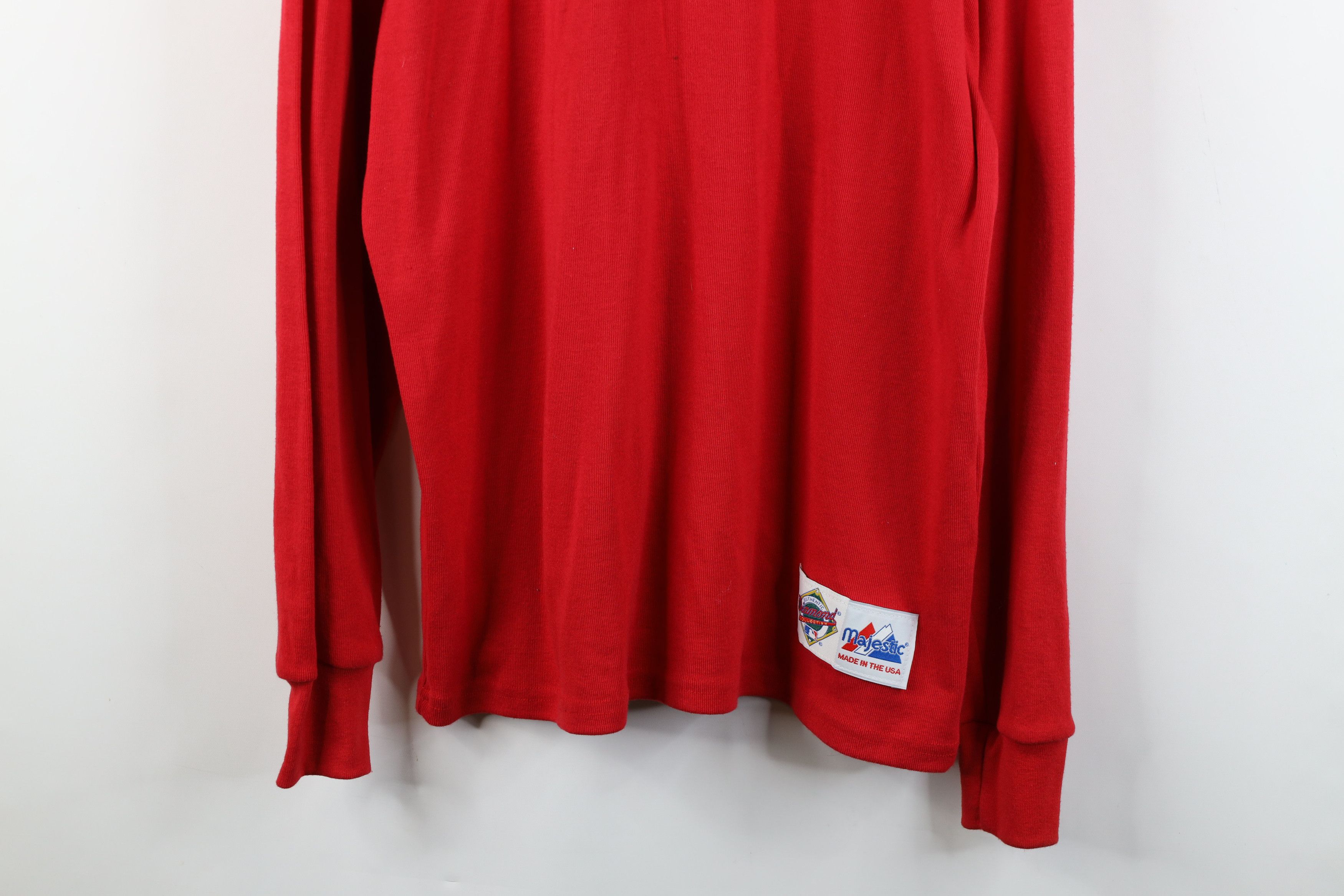 Majestic Vintage 90s Majestic Cleveland Baseball Turtleneck T-Shirt Size US XL / EU 56 / 4 - 3 Thumbnail