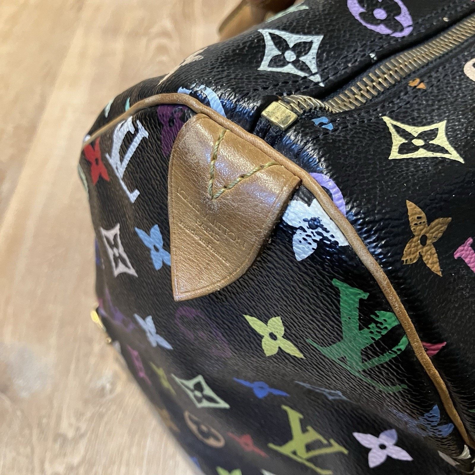Louis Vuitton Louis Vuitton Takashi Murakami Speedy 30 Noir Bag Multicolor Size ONE SIZE - 7 Thumbnail
