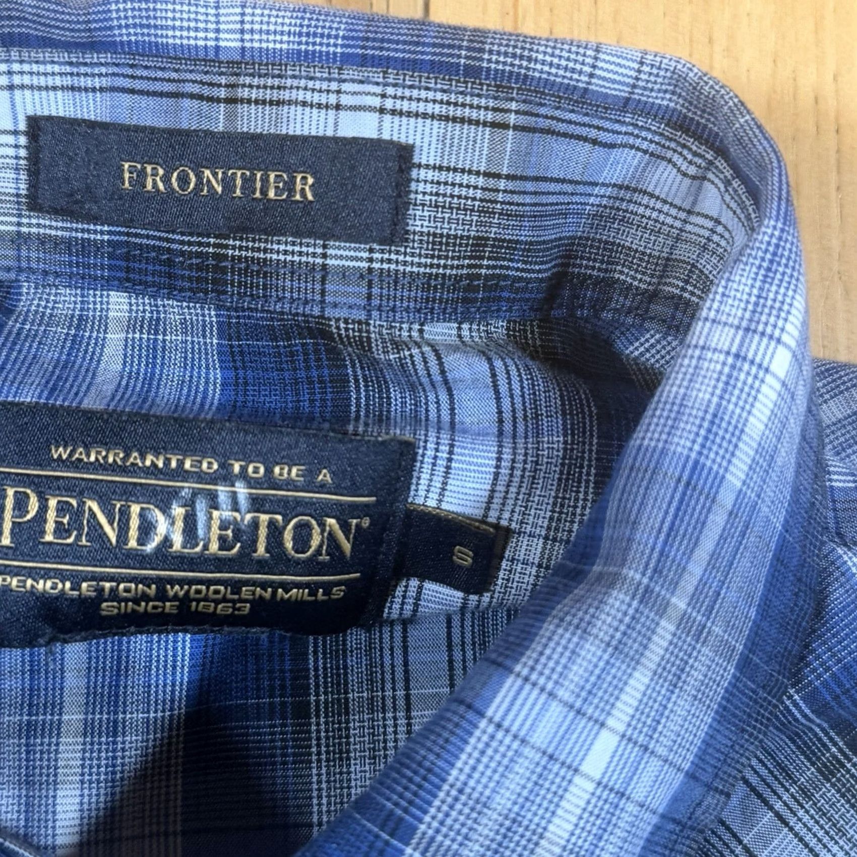 Pendleton Pendleton Western Shirt Mens Small Blue Plaid Pearl Snap Button-Down Shirt Size US S / EU 44-46 / 1 - 4 Thumbnail