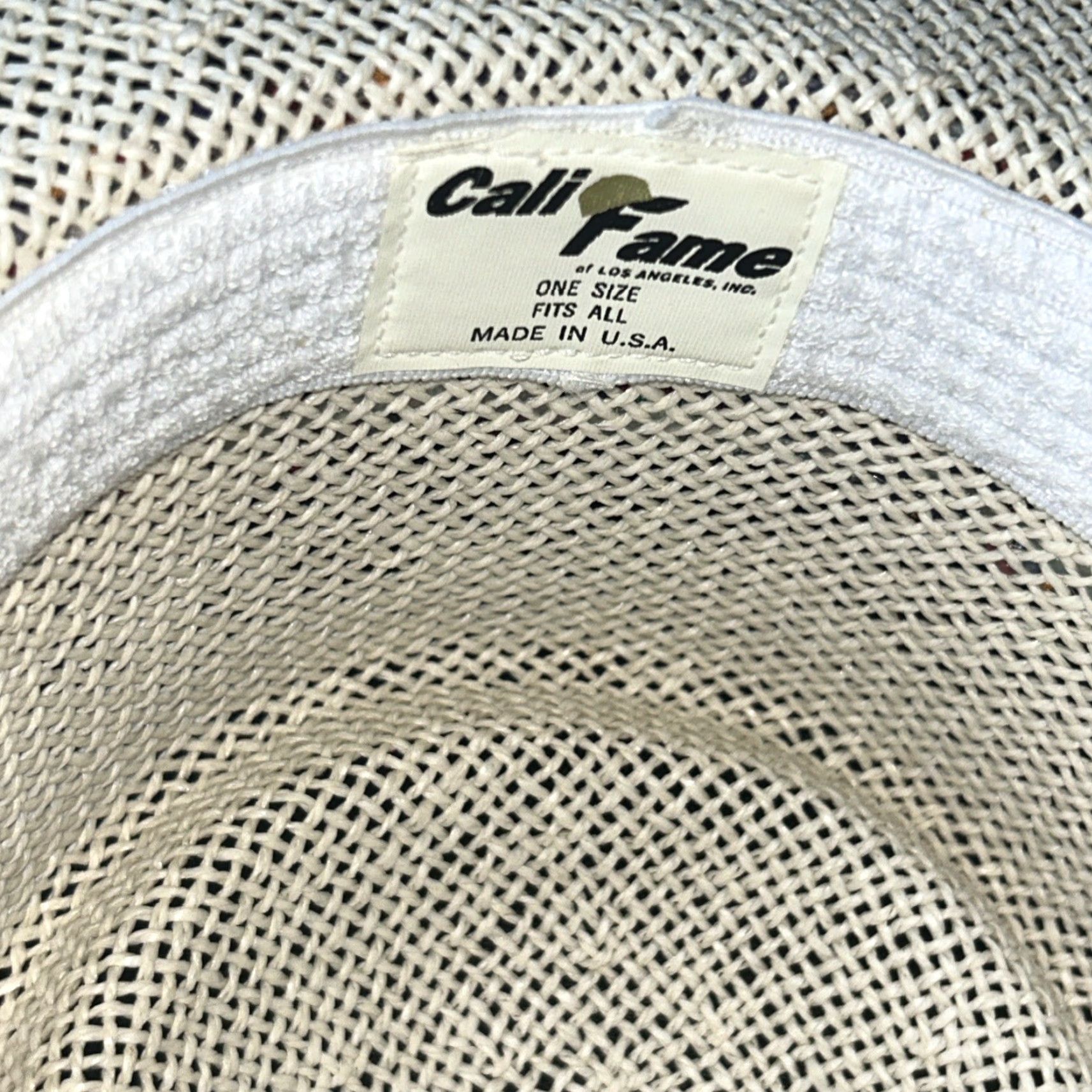 Vintage Cali Frame Woven Panama Hat Men's Made In USA Panama Hat tan USA Women Size ONE SIZE - 2 Thumbnail