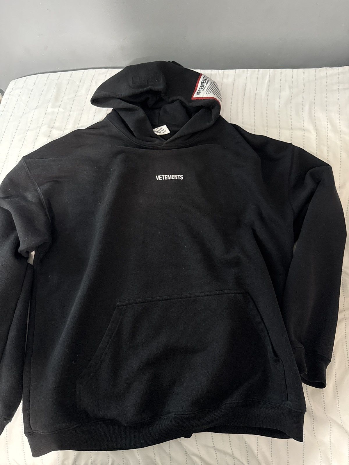 Vetements VETEMENTS Inside Out Hoodie Fuck S NEW black 100