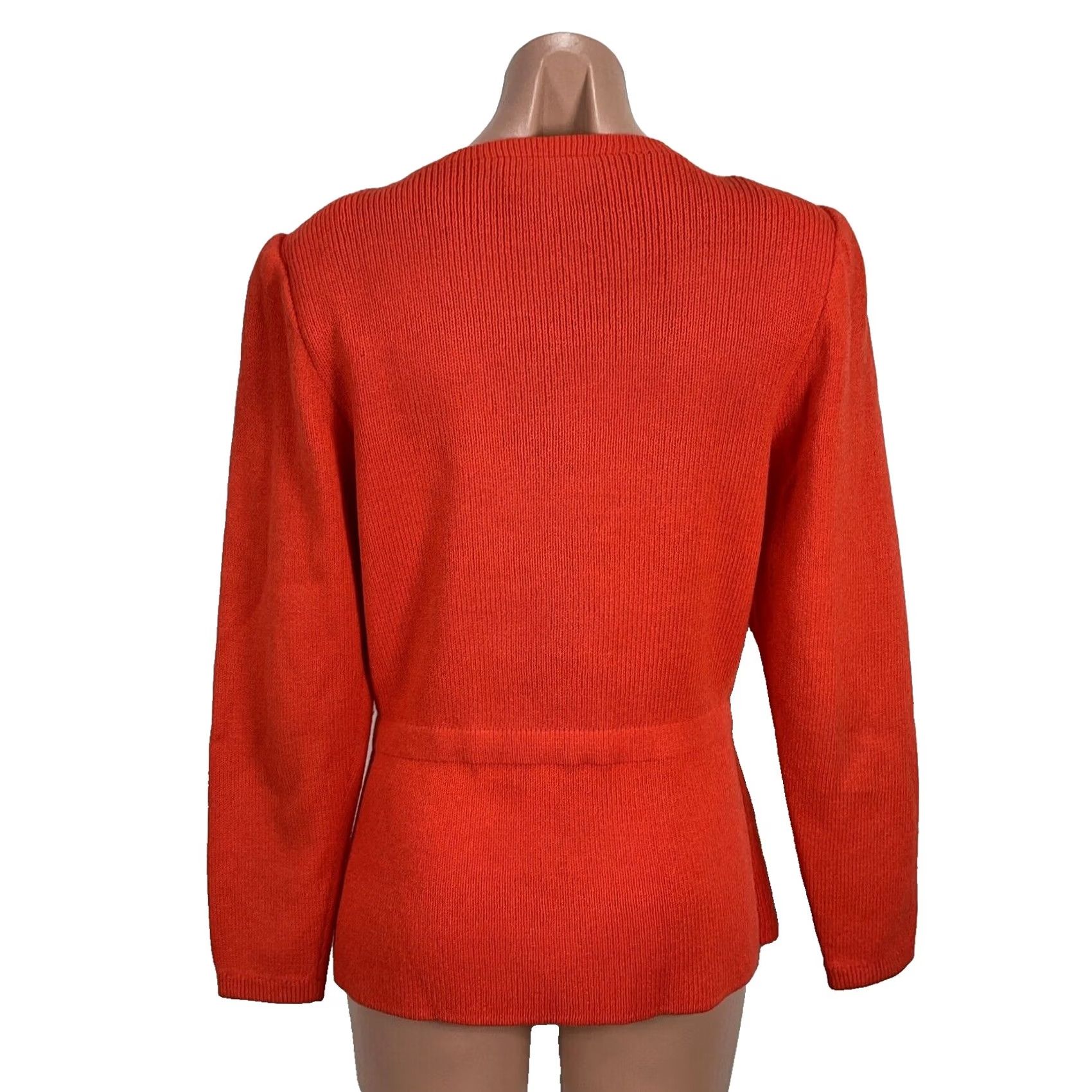 Hogan Dana Hogan Vintage Coral Orange Sweater Jacket Double Breasted L/XL Size XL / US 12-14 / IT 48-50 - 2 Thumbnail
