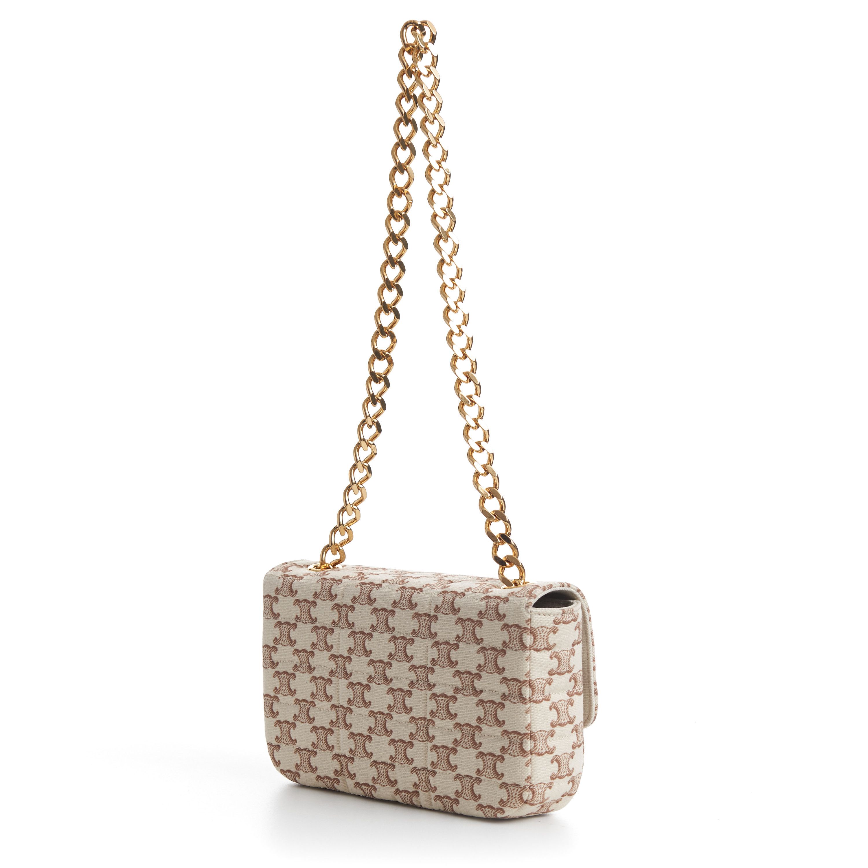 Celine Chain Shoulder Bag - Matelasse - Triomphe Canvas Print White Size ONE SIZE - 6 Thumbnail