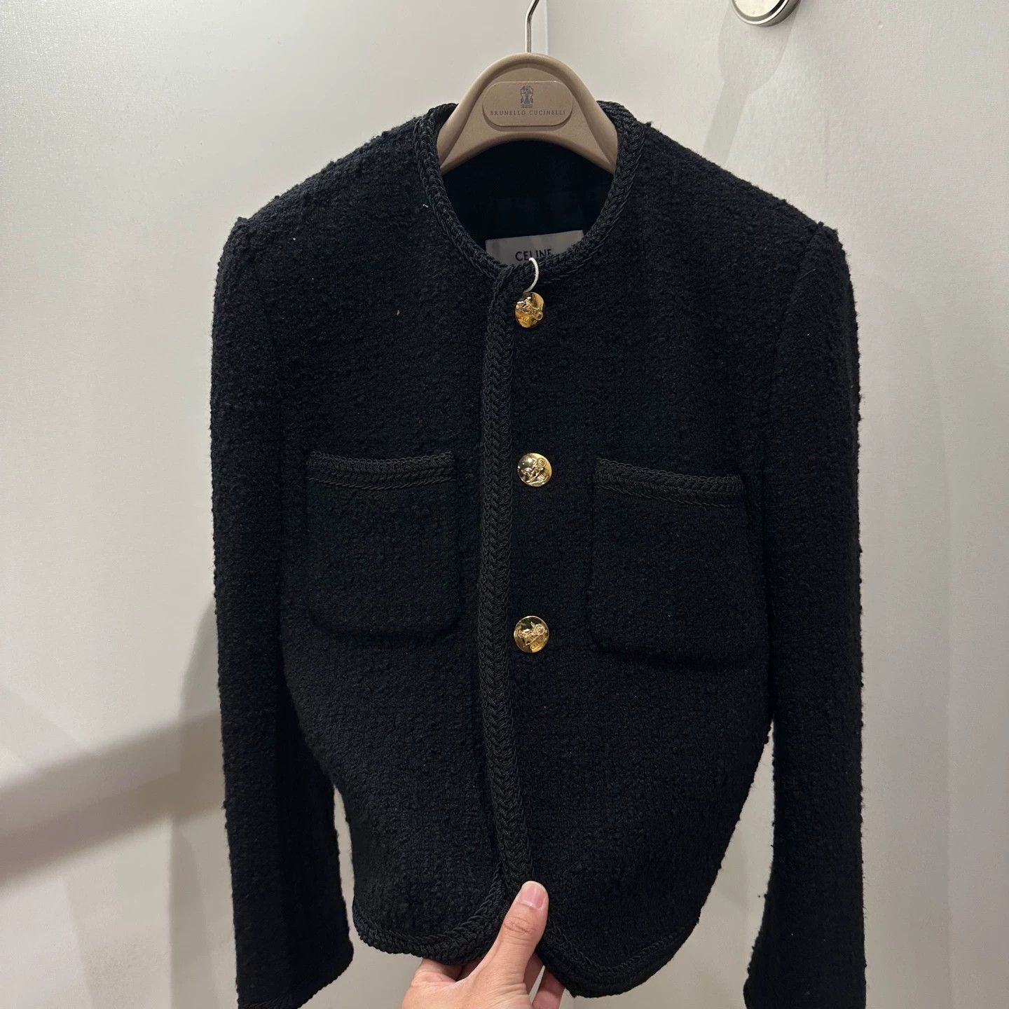 Celine Celine Carriage Gold Button Tweed Cotton Coat 36 Size XS / US 0-2 / IT 36-38 - 8 Thumbnail