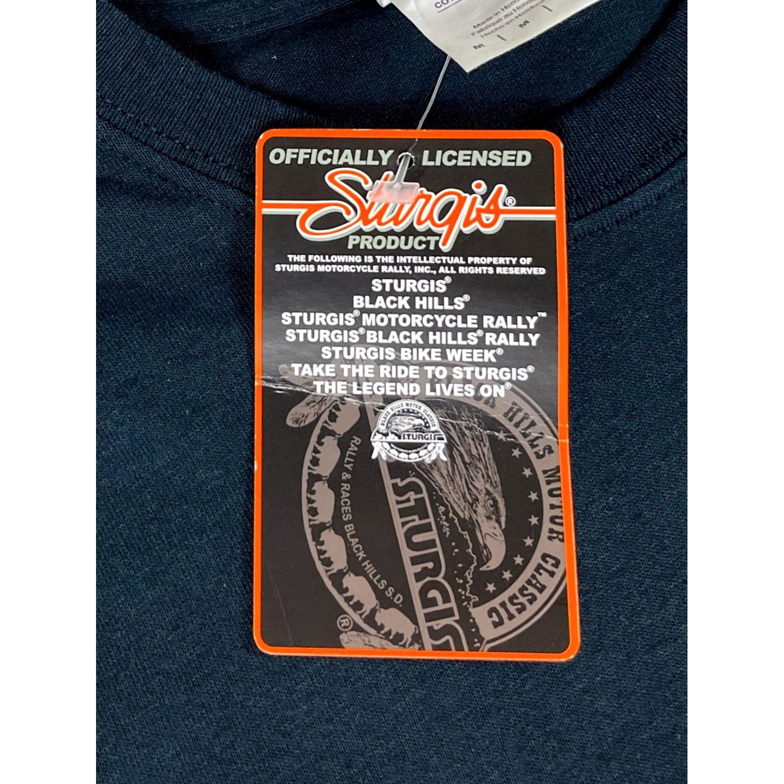 Gildan NWT 2016 Sturgis Black Hills Motorcycle Rally T-Shirt Double-Sided Sz M Mens Black Cotton Gildan Shirt Short Sleeve Crew Neck Vintage? Size US M / EU 48-50 / 2 - 6 Thumbnail