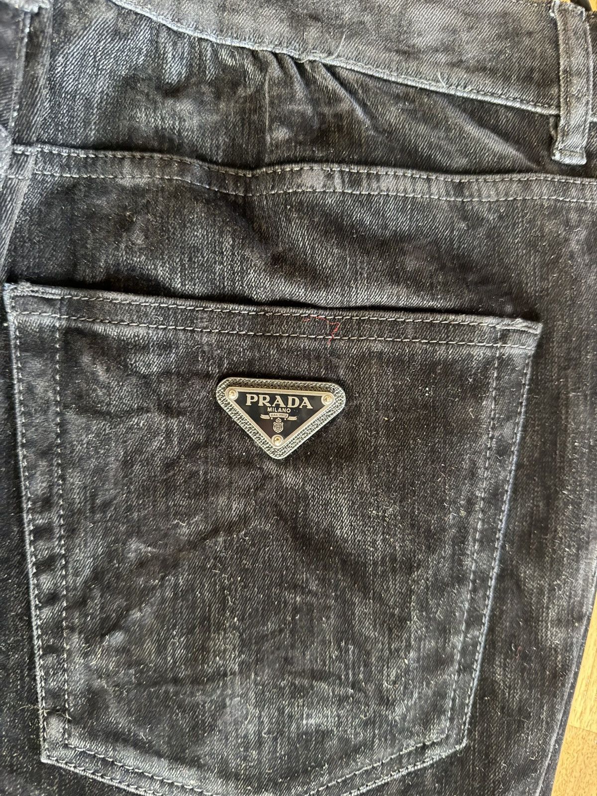 Prada PRADA TRIANGLE LOGO BLACK SUEDE PANTS Size US 36 / EU 52 - 3 Thumbnail