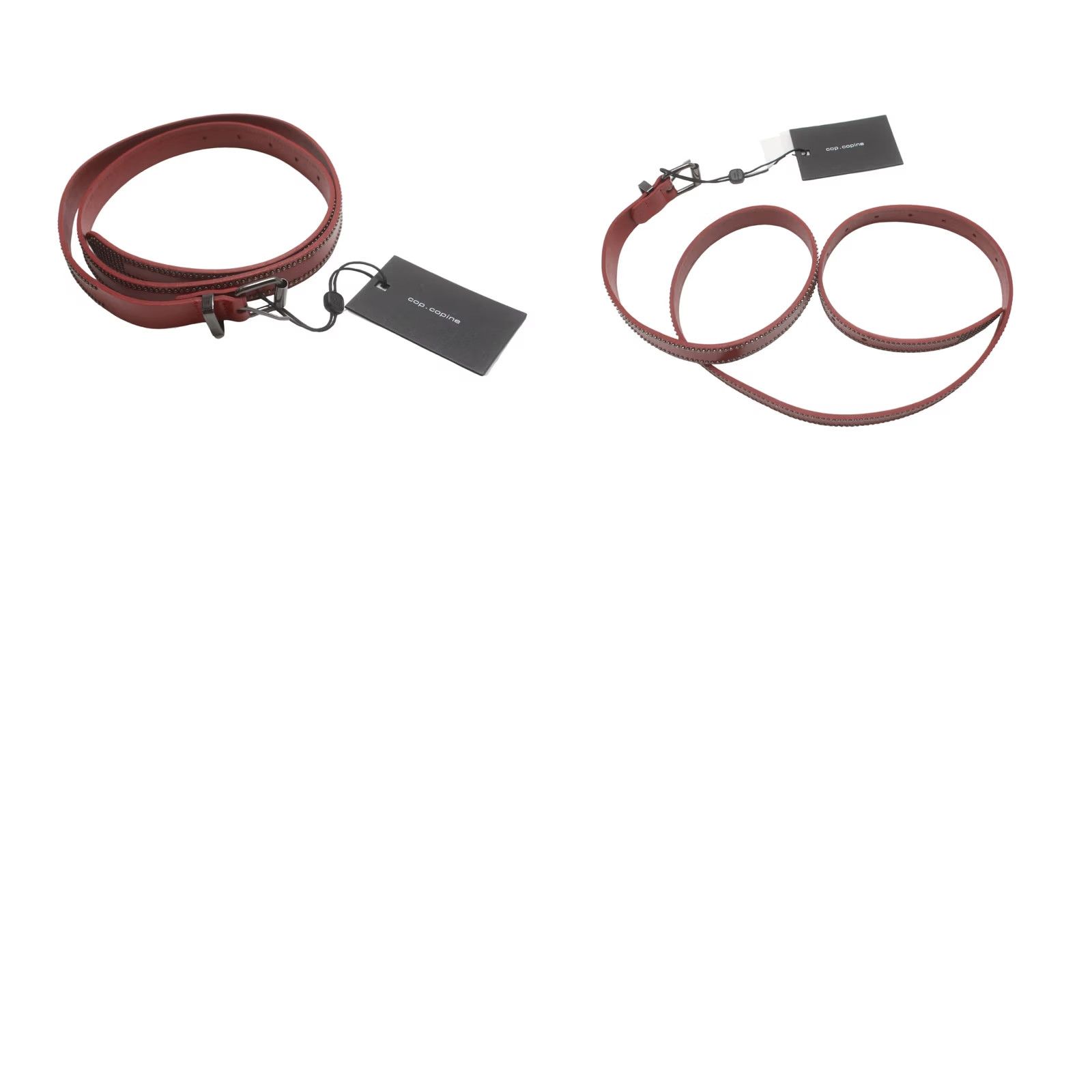 Cop Copine COP COPINE Kano Belt Women's LARGE Genuine Leather Burgundy Stud Detail Belt Size ONE SIZE - 8 Thumbnail