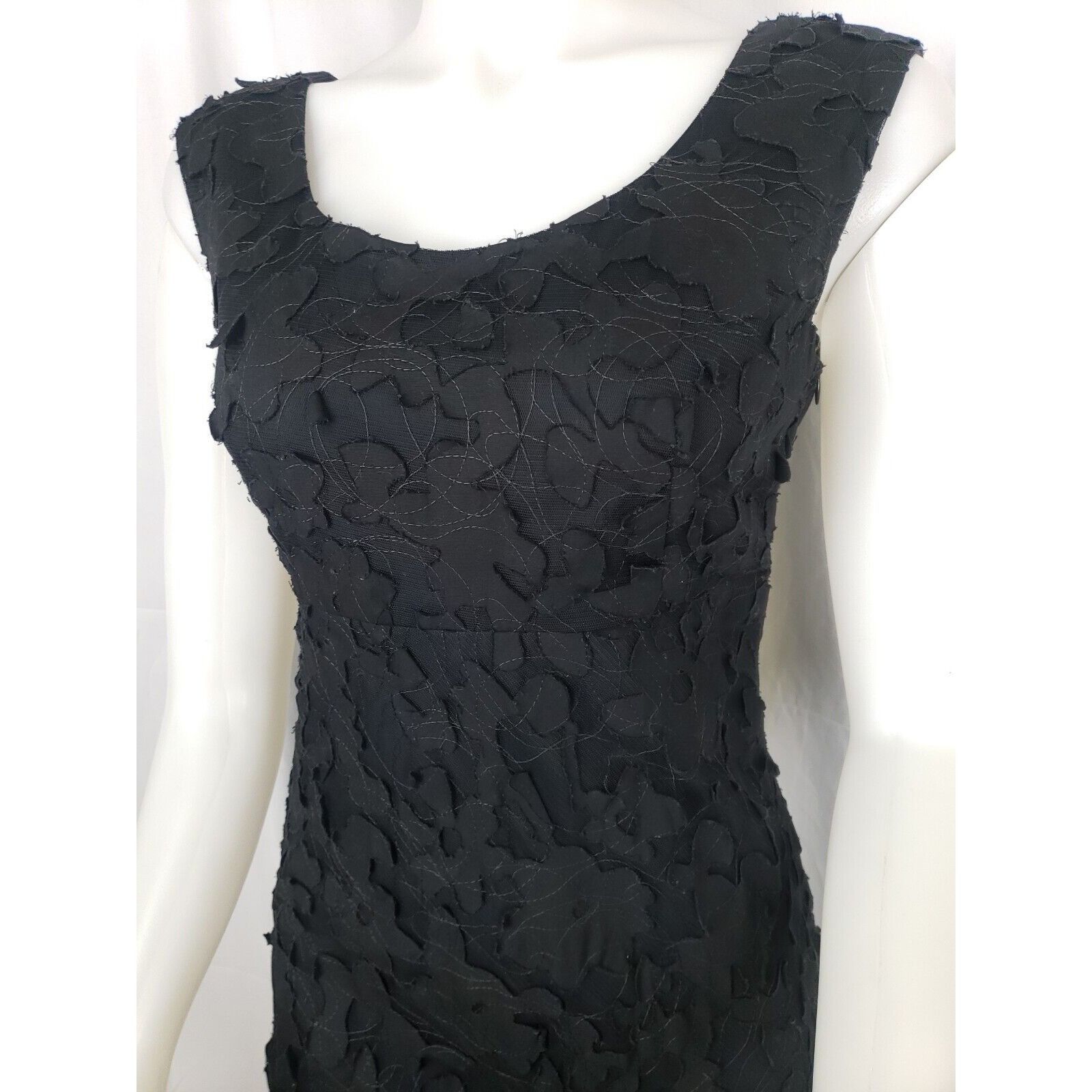 Designer Sleeveless Little Black Dress Paris France 38 US S Applique Size S / US 4 / IT 40 - 2 Thumbnail
