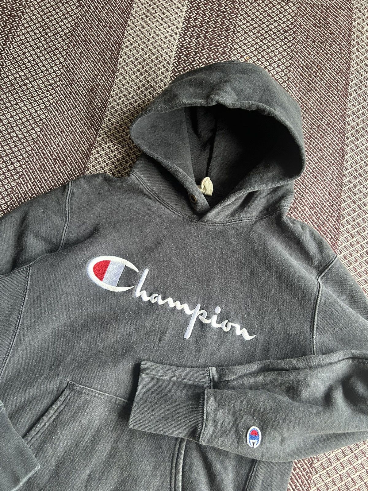 Vintage Vintage Champion Big Logo Streetwear Heavy Hoodie Size M Size M / US 6-8 / IT 42-44 - 6 Thumbnail