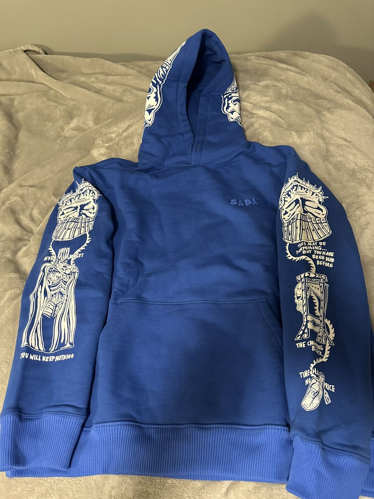 Warren Lotas Warren Lotas Indigo Skull Zip Hoodie | Grailed