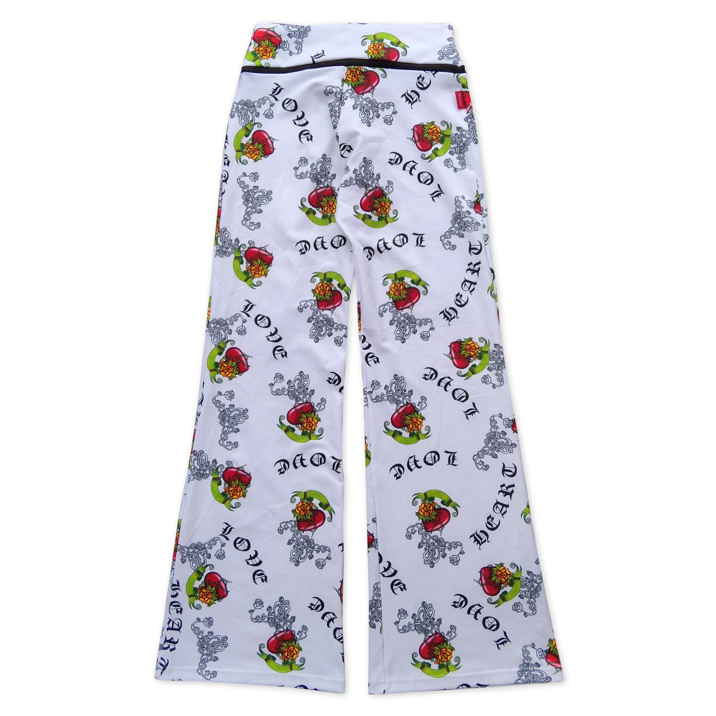 If Six Was Nine Vintage y2k MIKANO "LOVE HEART" Tattoo Stretch Flare Legging Size US 26 / EU 42 - 2 Thumbnail
