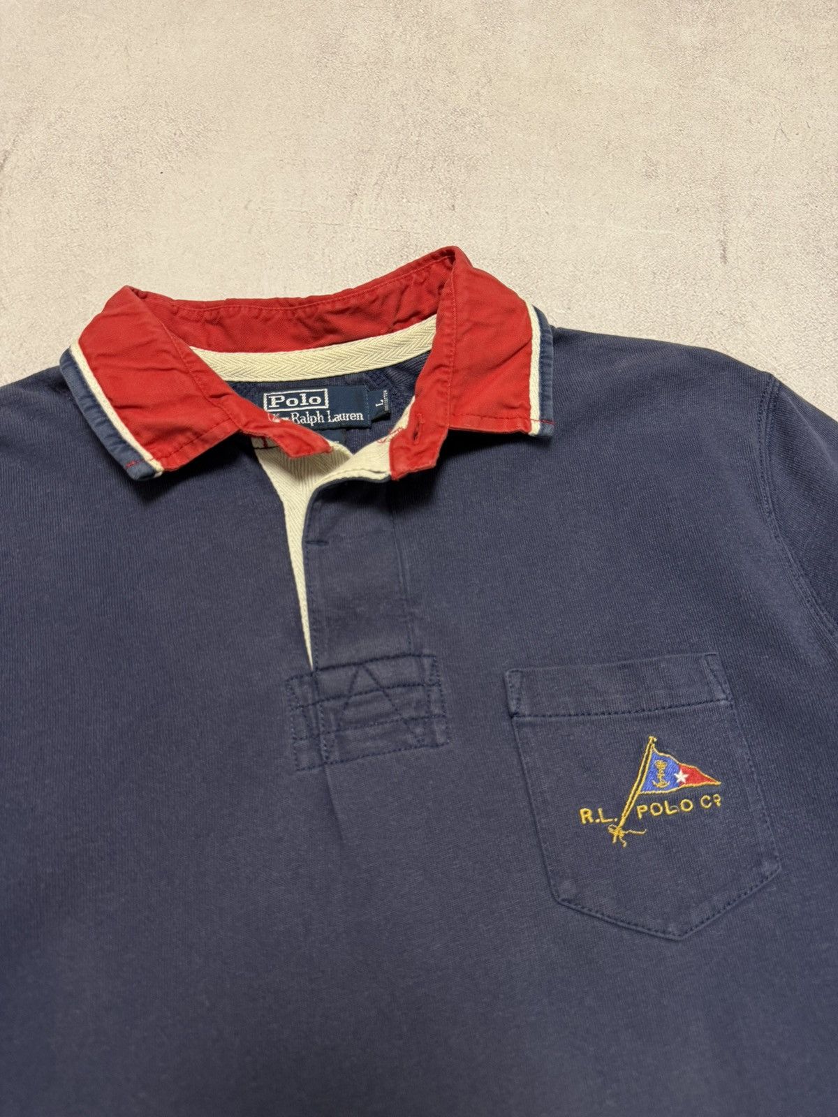 Polo Ralph Lauren × Vintage Vintage Polo Ralph Lauren Rugby Big Logo Baggy Sweatshirt Size US L / EU 52-54 / 3 - 4 Thumbnail