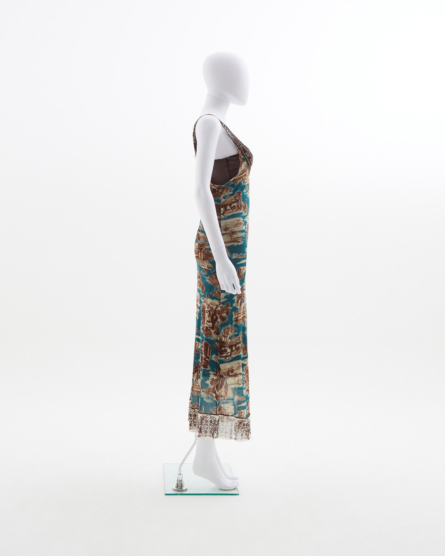 Jean Paul Gaultier Jean Paul Gaultier S/S 1998 Cuba print mesh maxi dress Size S / US 4 / IT 40 - 4 Thumbnail