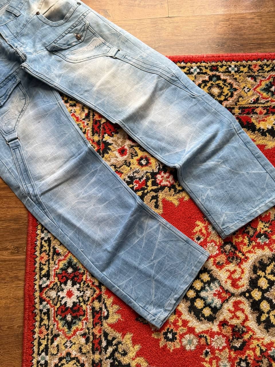 Japanese Brand Vintage 00's Flared Bootcut Baggy Balenci Style Jeans Size US 32 / EU 48 - 5 Thumbnail