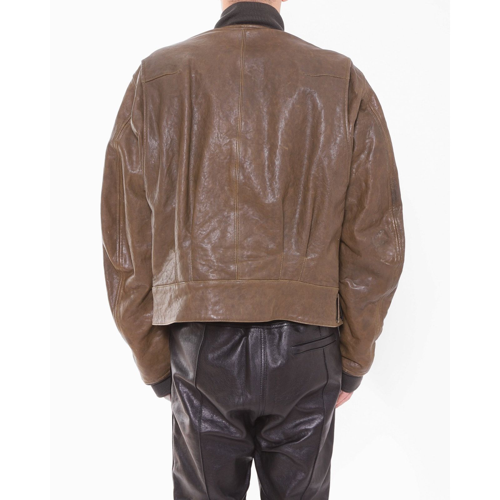 Haider Ackermann FW15 Oversized Biker Bomber in Brown Leather Size US M / EU 48-50 / 2 - 2 Thumbnail