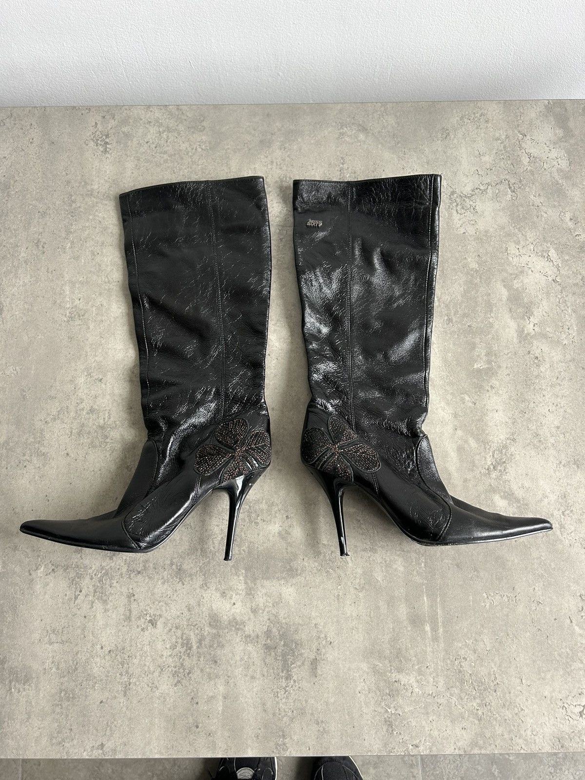 Miss Sixty Miss Sixty Vintage Y2K heels boots leather with applique Size US 7 / IT 37 - 6 Thumbnail