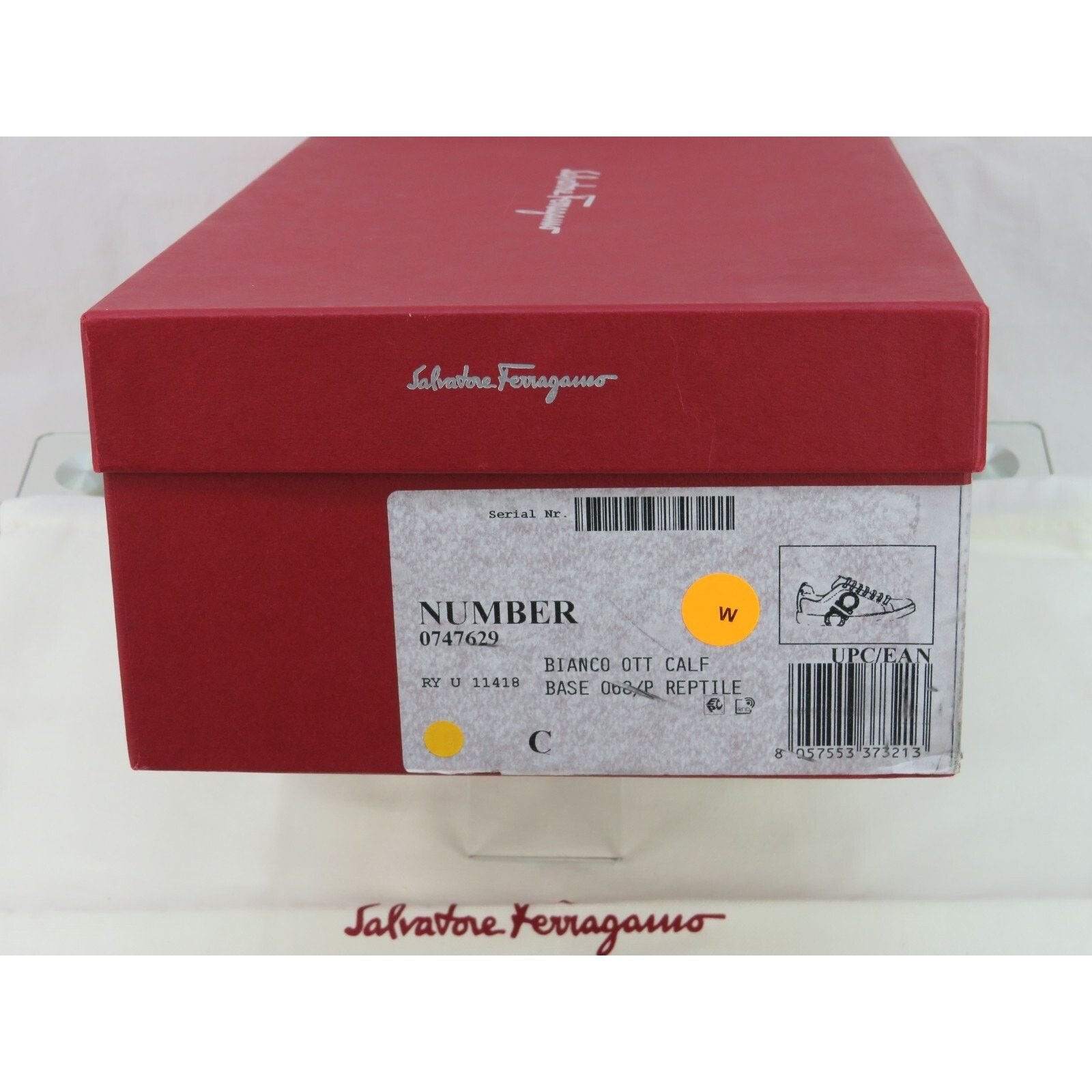 Salvatore Ferragamo FERRAGAMO NUMBER WHITE LEATHER BLACK GANCINI SNEAKERS 10.5 C Size US 10.5 / IT 40.5 - 13 Thumbnail