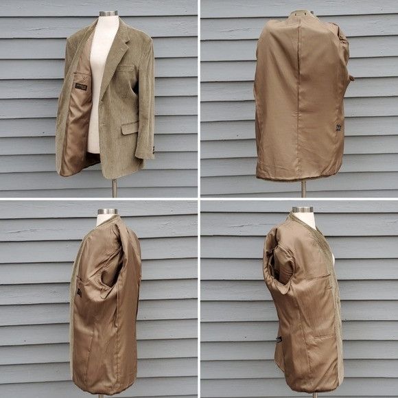Vintage Vintage 70s Cords Western Boho Cowboy Tan Corduroy Blazer Co Size 42L - 4 Thumbnail