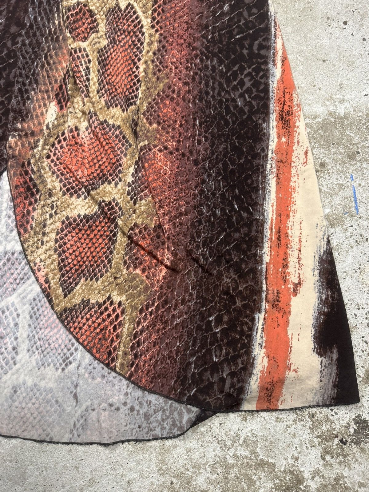 Roberto Cavalli 2000s Roberto Cavalli I Love You Red Snake Print Maxi Dress Size M / US 6-8 / IT 42-44 - 3 Thumbnail