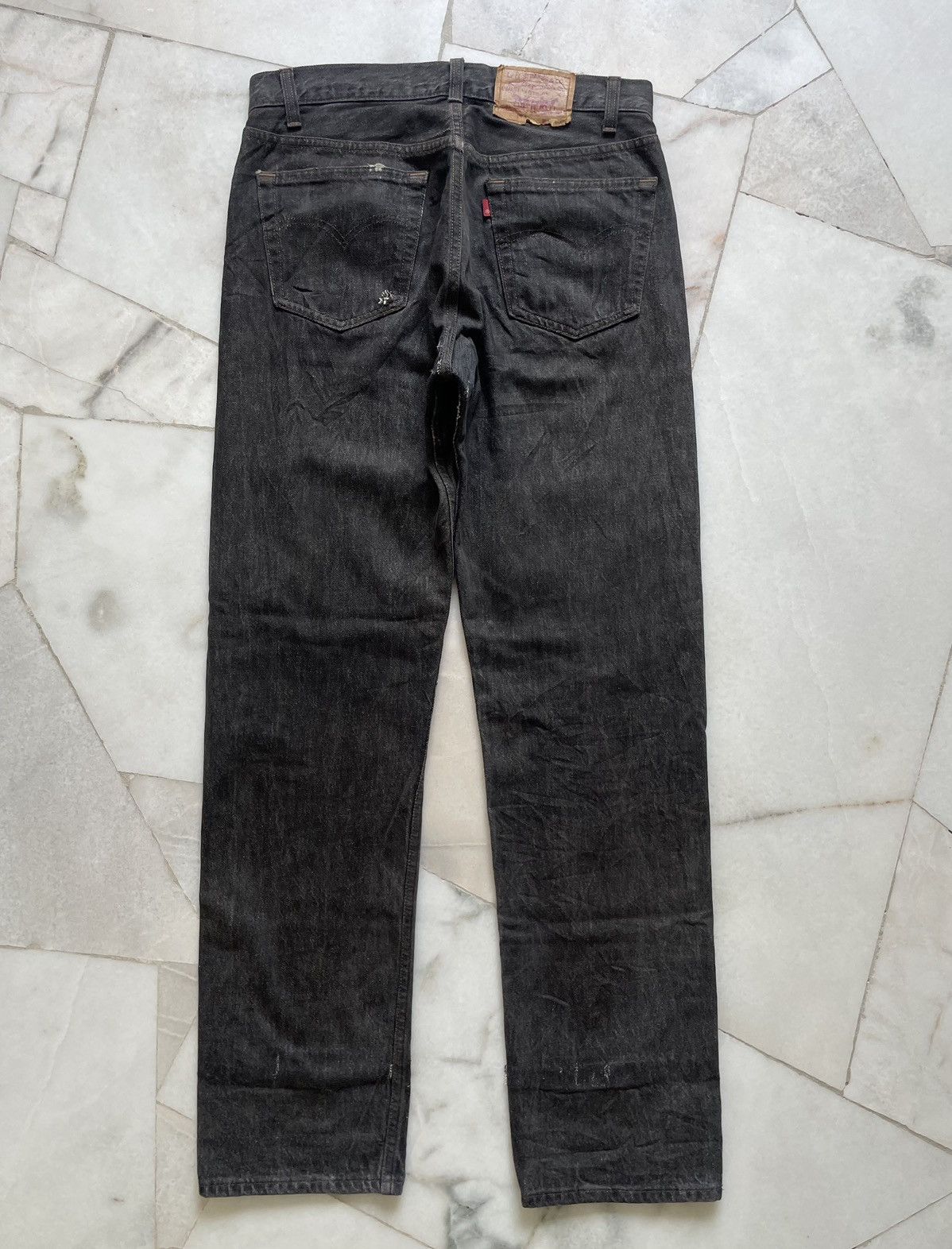 Levi's Vintage 80s Levis Single R Thrashed & Repair Jeans 32x33 Size US 32 / EU 48 - 2 Thumbnail