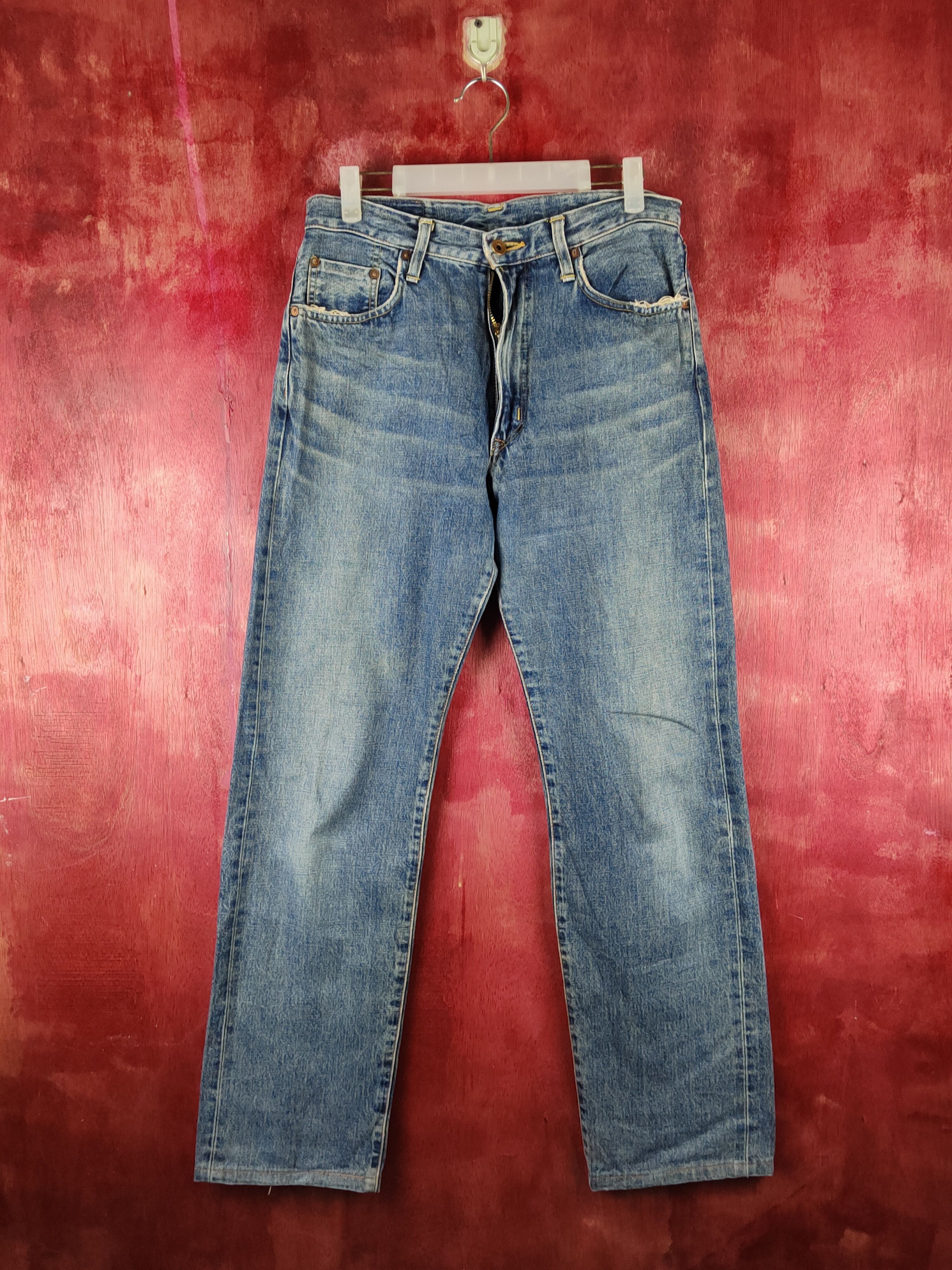 Edwin Edwin Blue Faded Distressed Ripped Jeans #S2330 Size US 30 / EU 46 - 1 Thumbnail