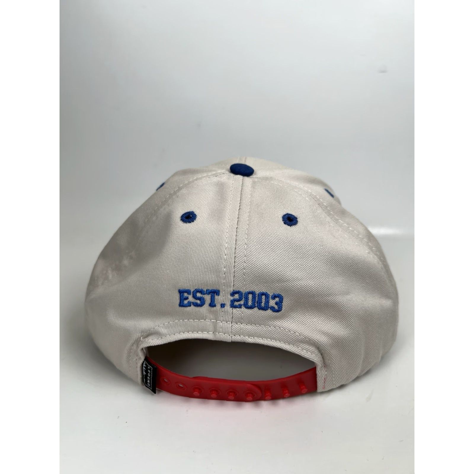 Vintage Barstool Sports Retro Script SnapBack Baseball Hat Cap Beige Navy Embroidered Size ONE SIZE - 3 Thumbnail