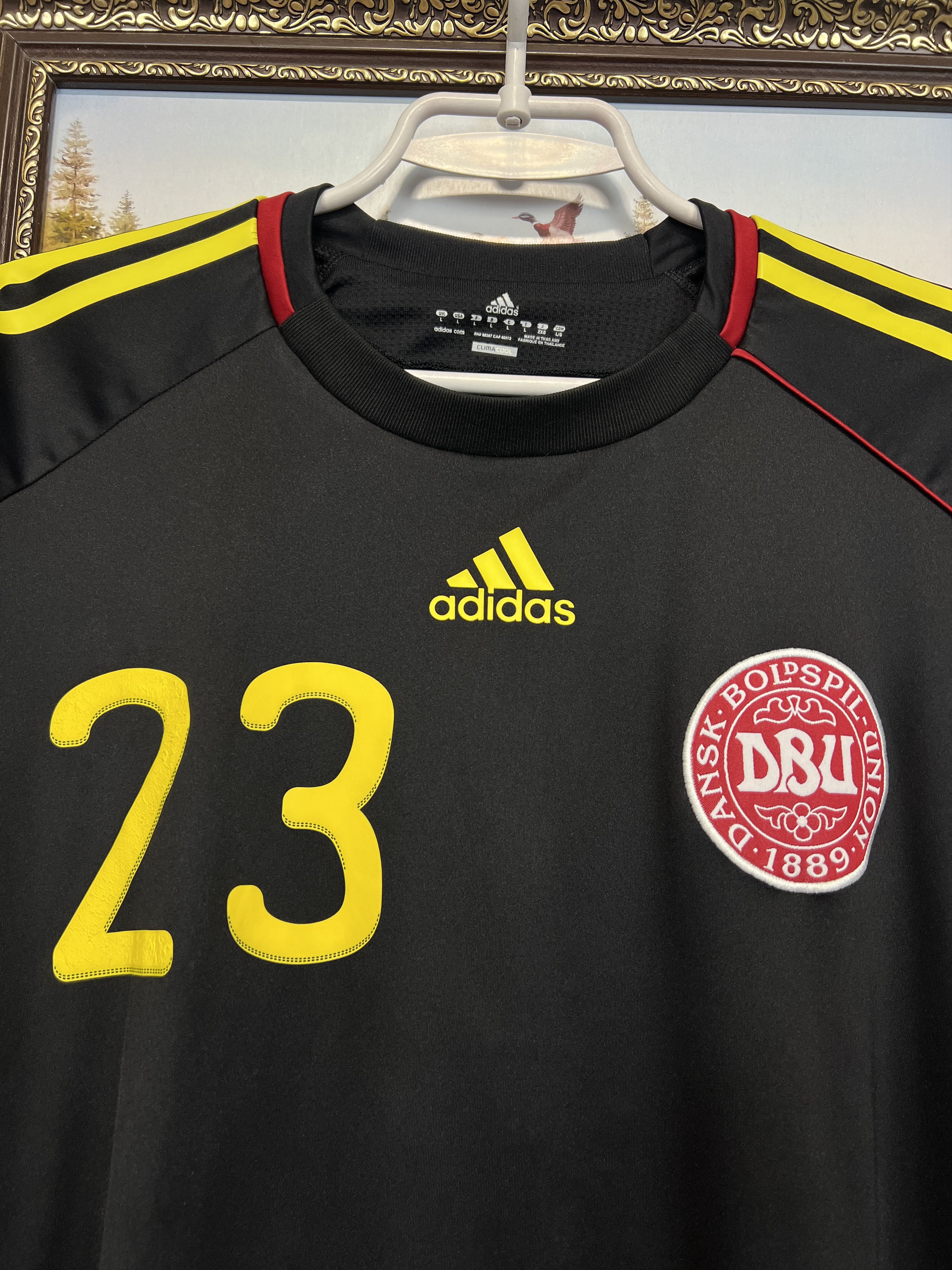Adidas Denmark Goalkeeper shirt Nicklas Hojlund Match Worn Jersey Size US L / EU 52-54 / 3 - 3 Thumbnail