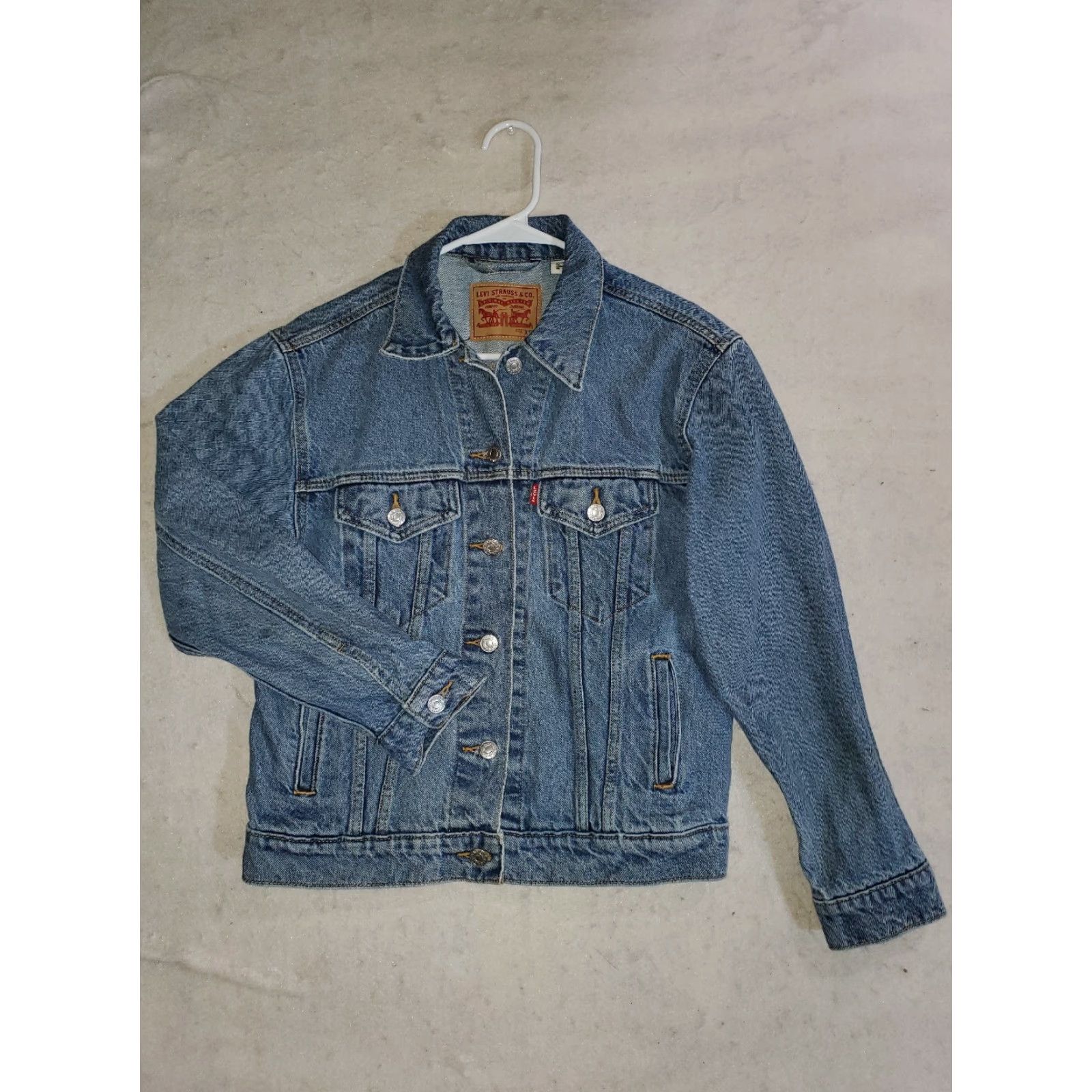 Vintage VINTAGE Levi Strauss Signature Denim Jean Jacket Womens Size XS Medium Wash Jacket Size 26" / US 2 / IT 38 - 2 Thumbnail