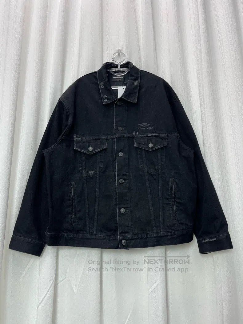 Balenciaga Balenciaga Alphabet Printed Distressed Denim Jacket Size US S / EU 44-46 / 1 - 1 Thumbnail