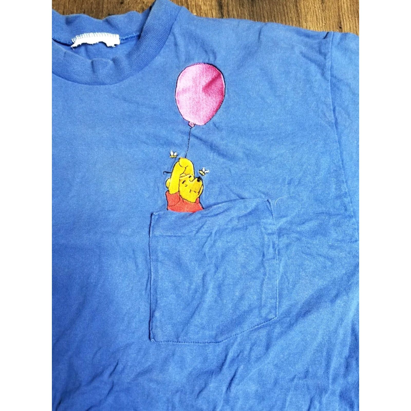 Disney VINTAGE Disney Winnie The Pooh Embroidered T Shirt Distressed Mens M Blue 90s Cartoon USA Mens Size US M / EU 48-50 / 2 - 6 Thumbnail