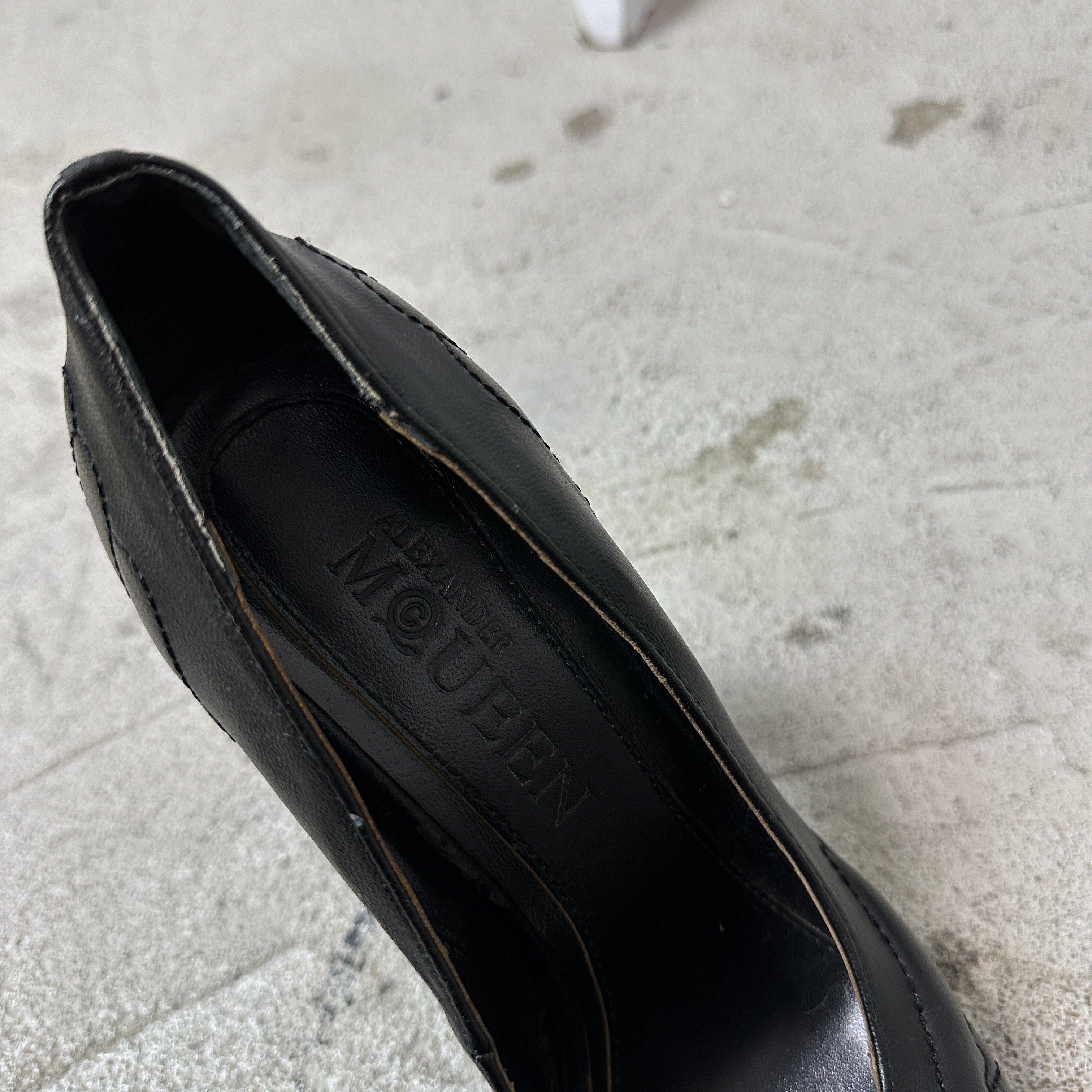 Alexander McQueen Vintage Alexander Mcqueen Peep Toe Skull Leather Heels 00s Size US 9 / IT 39 - 9 Thumbnail